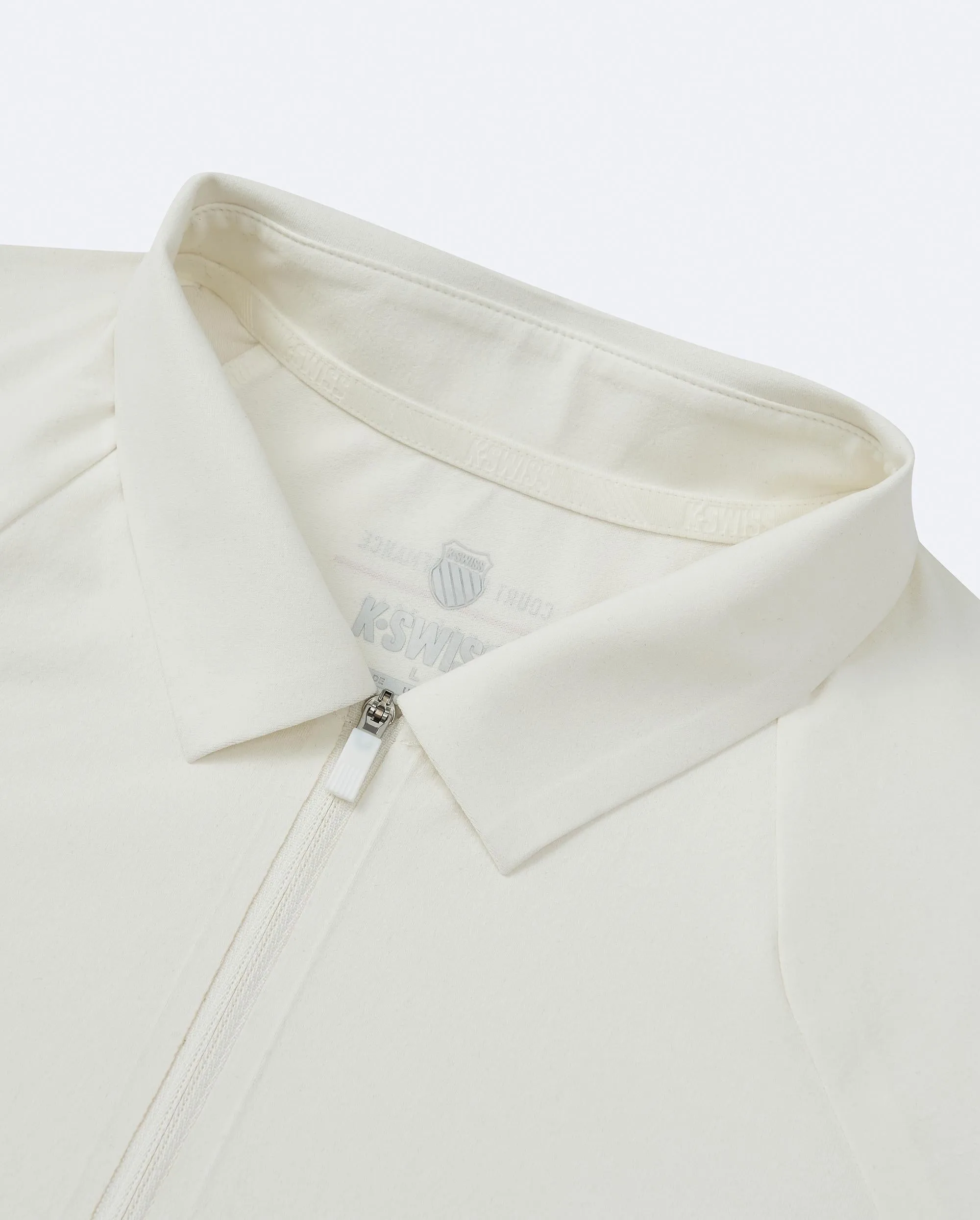 1010692-869 | MEN'S K-SWISS LOGO HALF-ZIP POLO SHIRT | POPPY/SEAFOAM