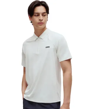 1010692-869 | MEN'S K-SWISS LOGO HALF-ZIP POLO SHIRT | POPPY/SEAFOAM
