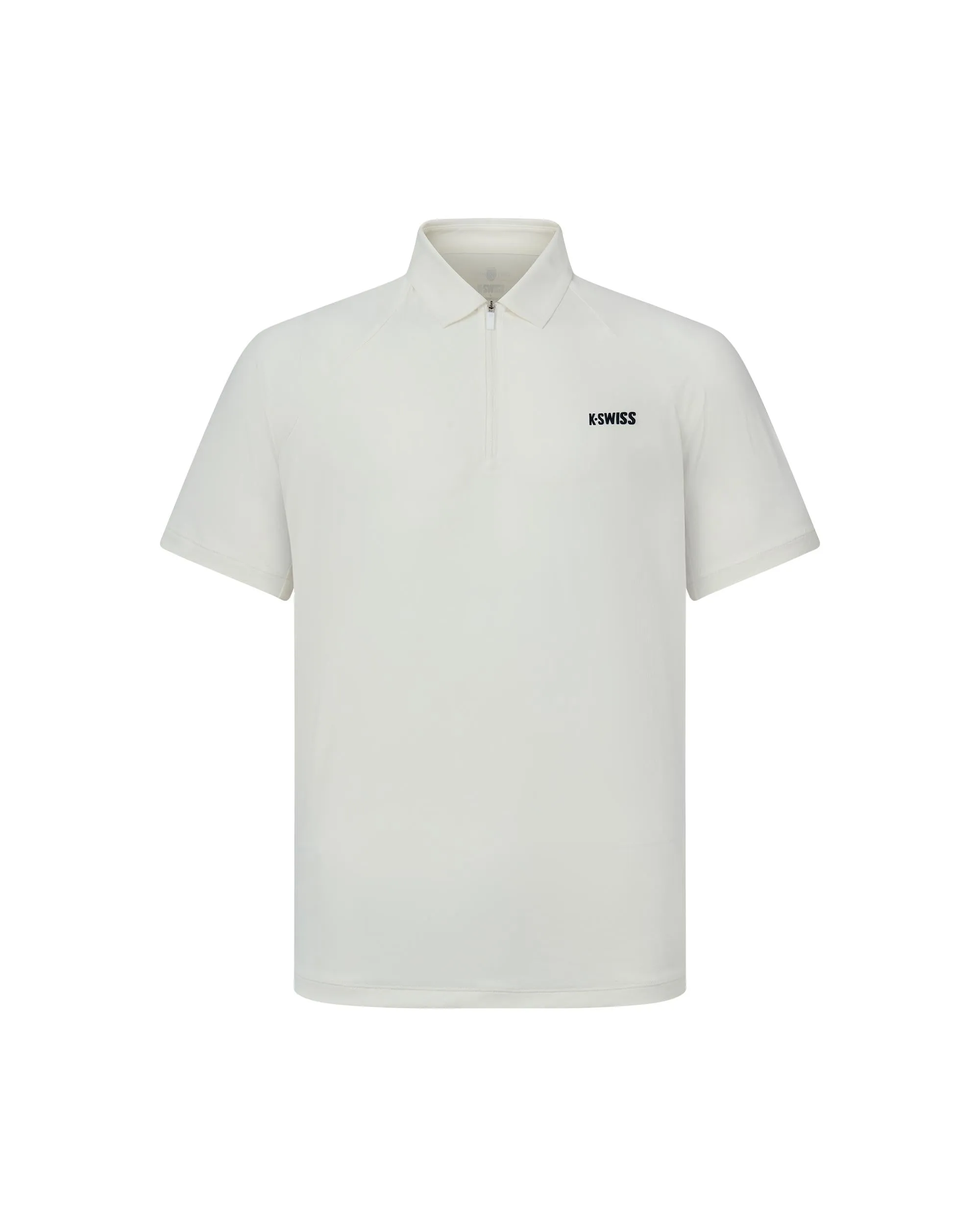 1010692-869 | MEN'S K-SWISS LOGO HALF-ZIP POLO SHIRT | POPPY/SEAFOAM