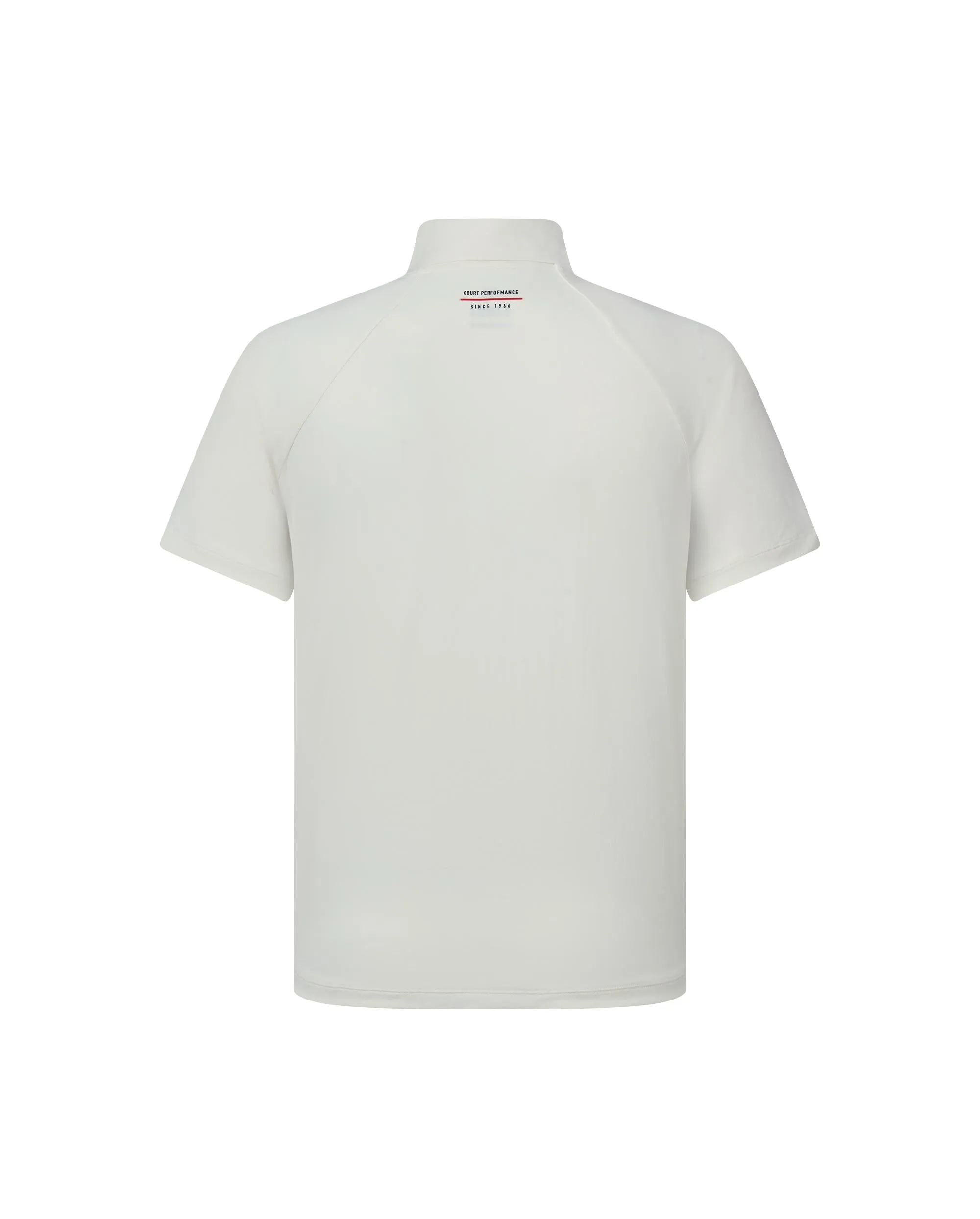 1010692-869 | MEN'S K-SWISS LOGO HALF-ZIP POLO SHIRT | POPPY/SEAFOAM