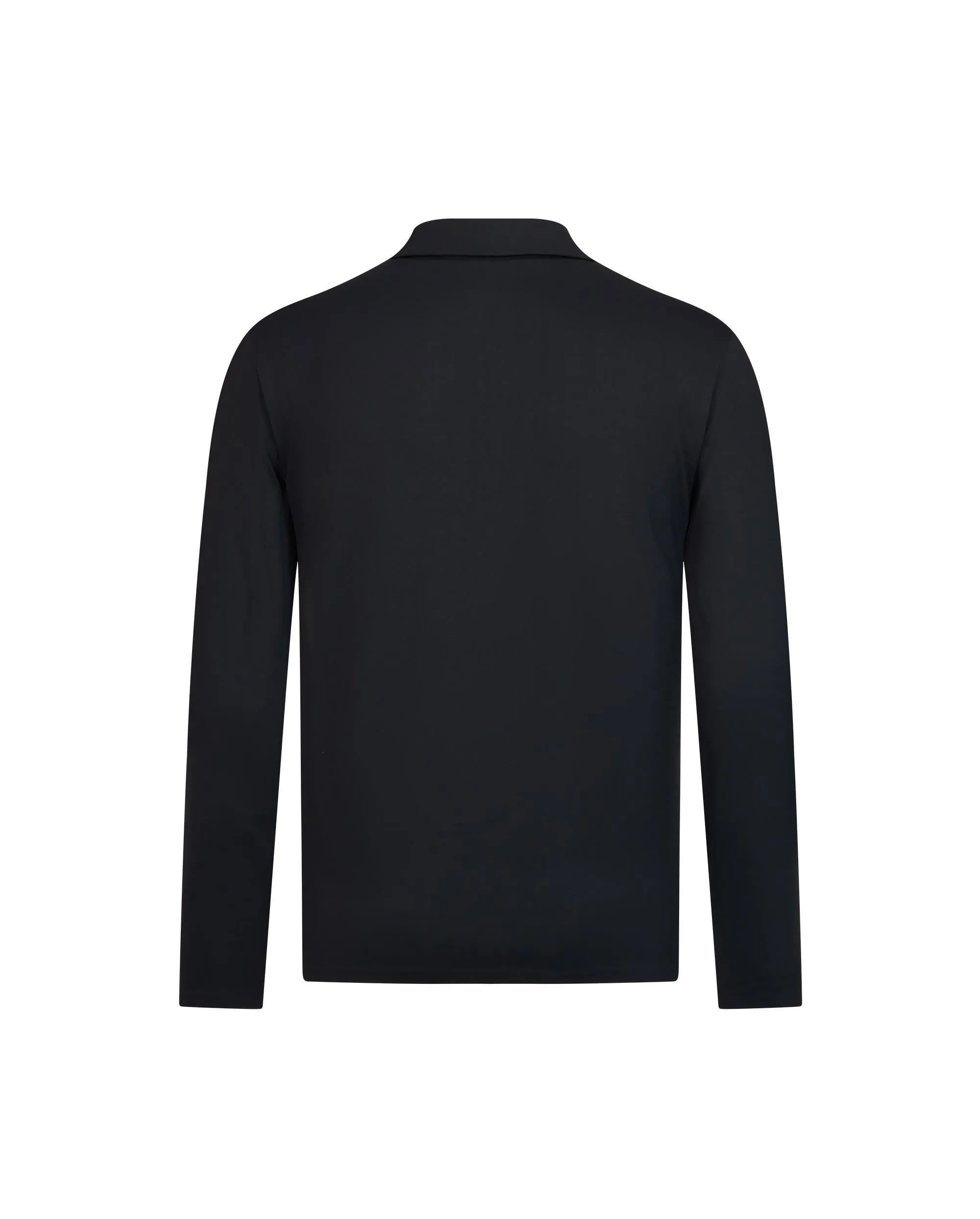 1010702-008 | MEN'S HALF-ZIP LONG SLEEVES POLO SHIRT | BLACK