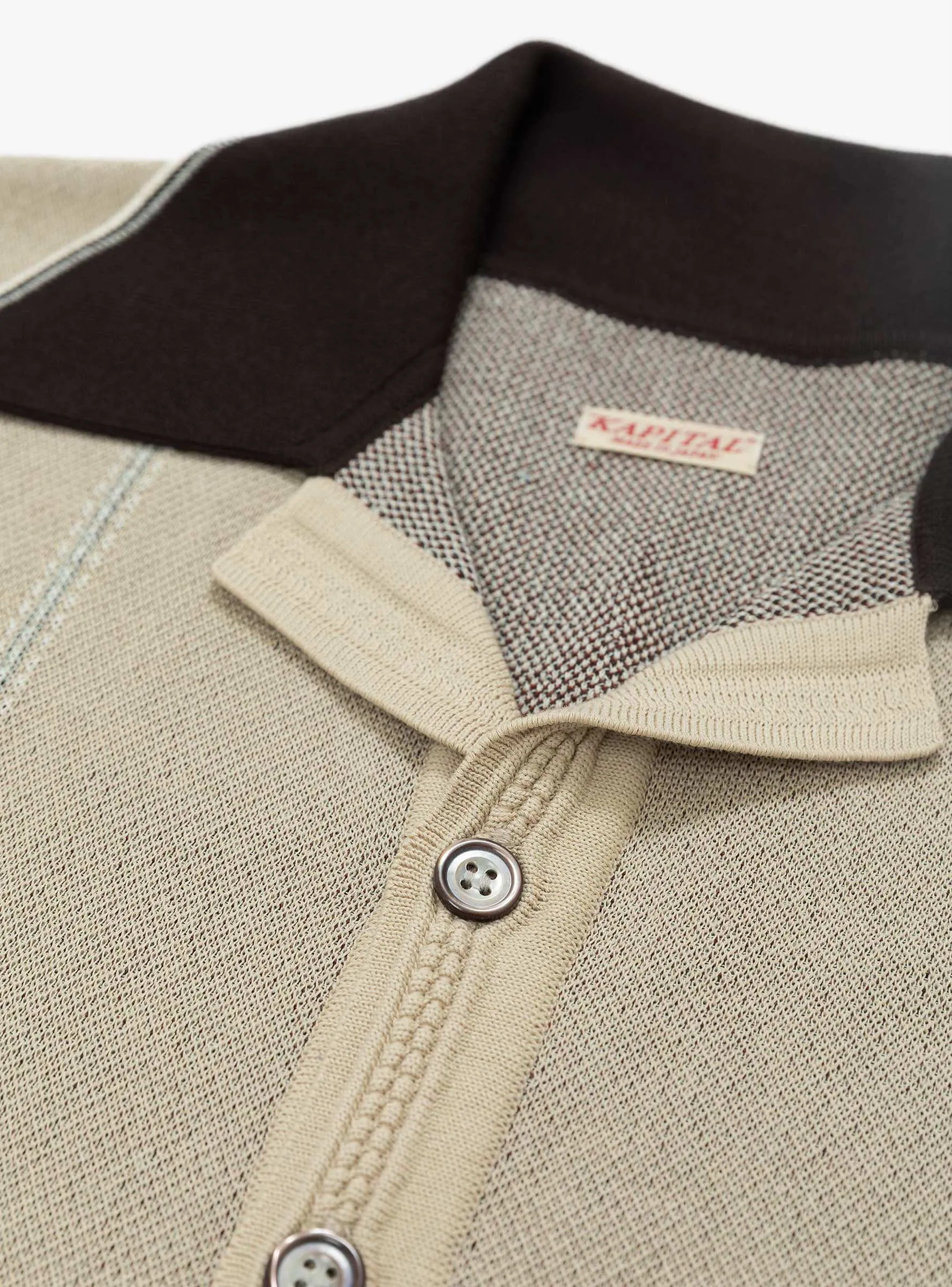 12G Cotton Knit Chimayo Aloha Polo Beige