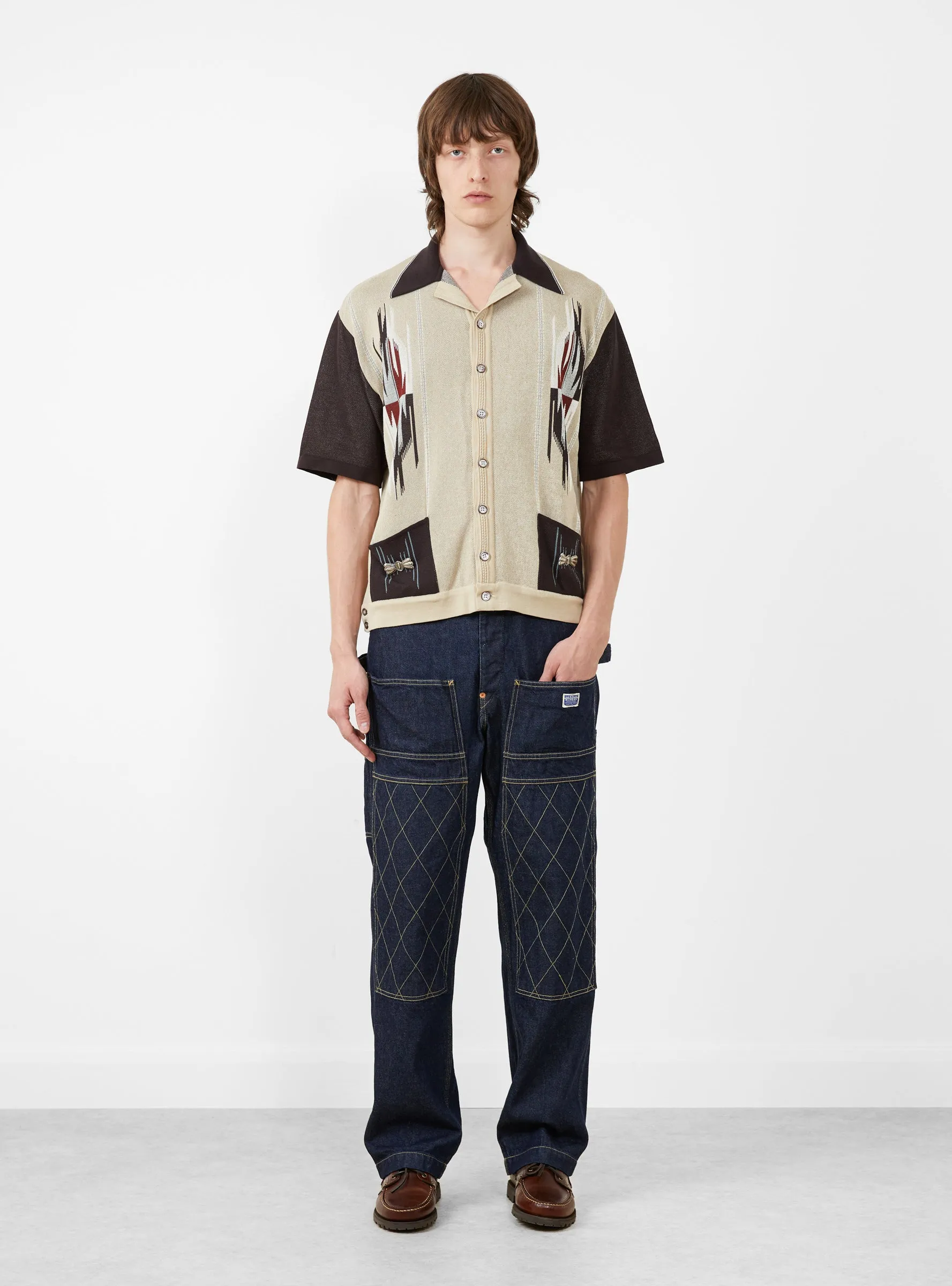 12G Cotton Knit Chimayo Aloha Polo Beige