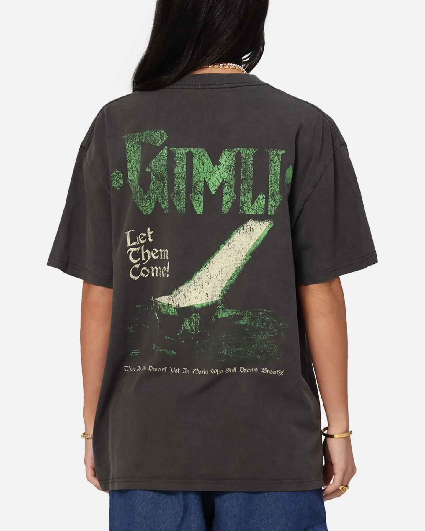 American Thrift X Lord Of The Rings Gimli Toss Heavy T-Shirt Black Wash