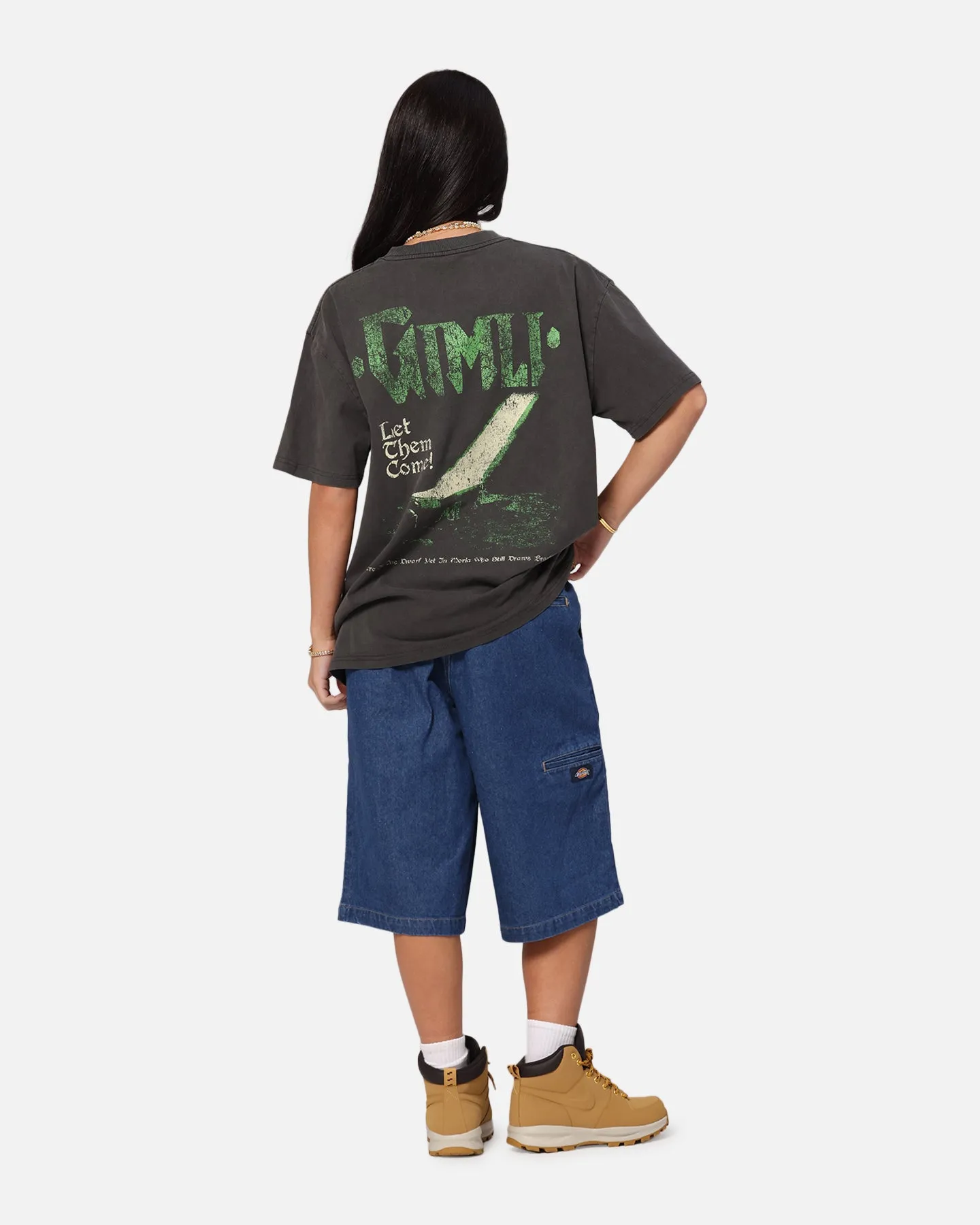 American Thrift X Lord Of The Rings Gimli Toss Heavy T-Shirt Black Wash