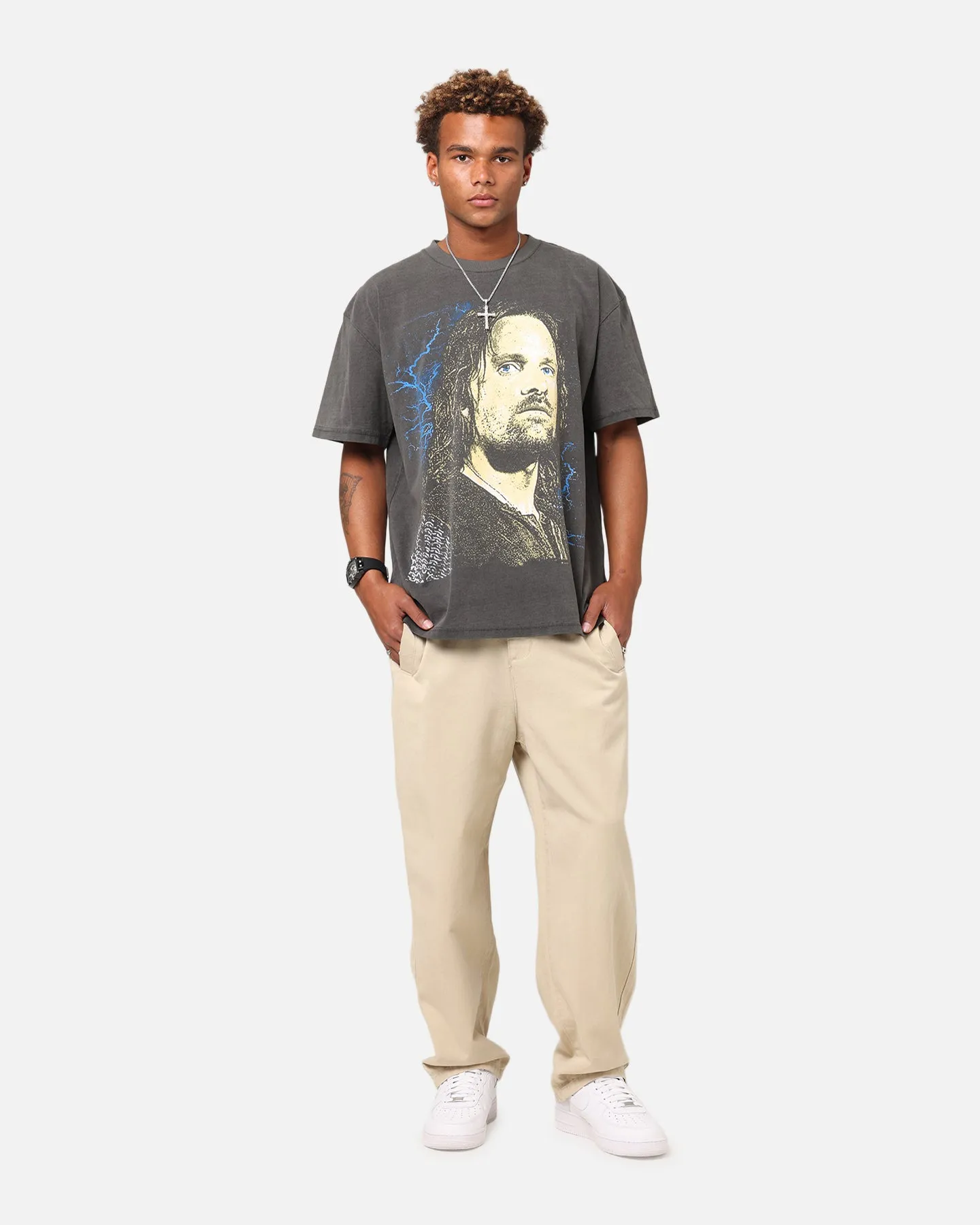 American Thrift X The Lord Of The Ring Aragorn Heavy T-Shirt Black Wash