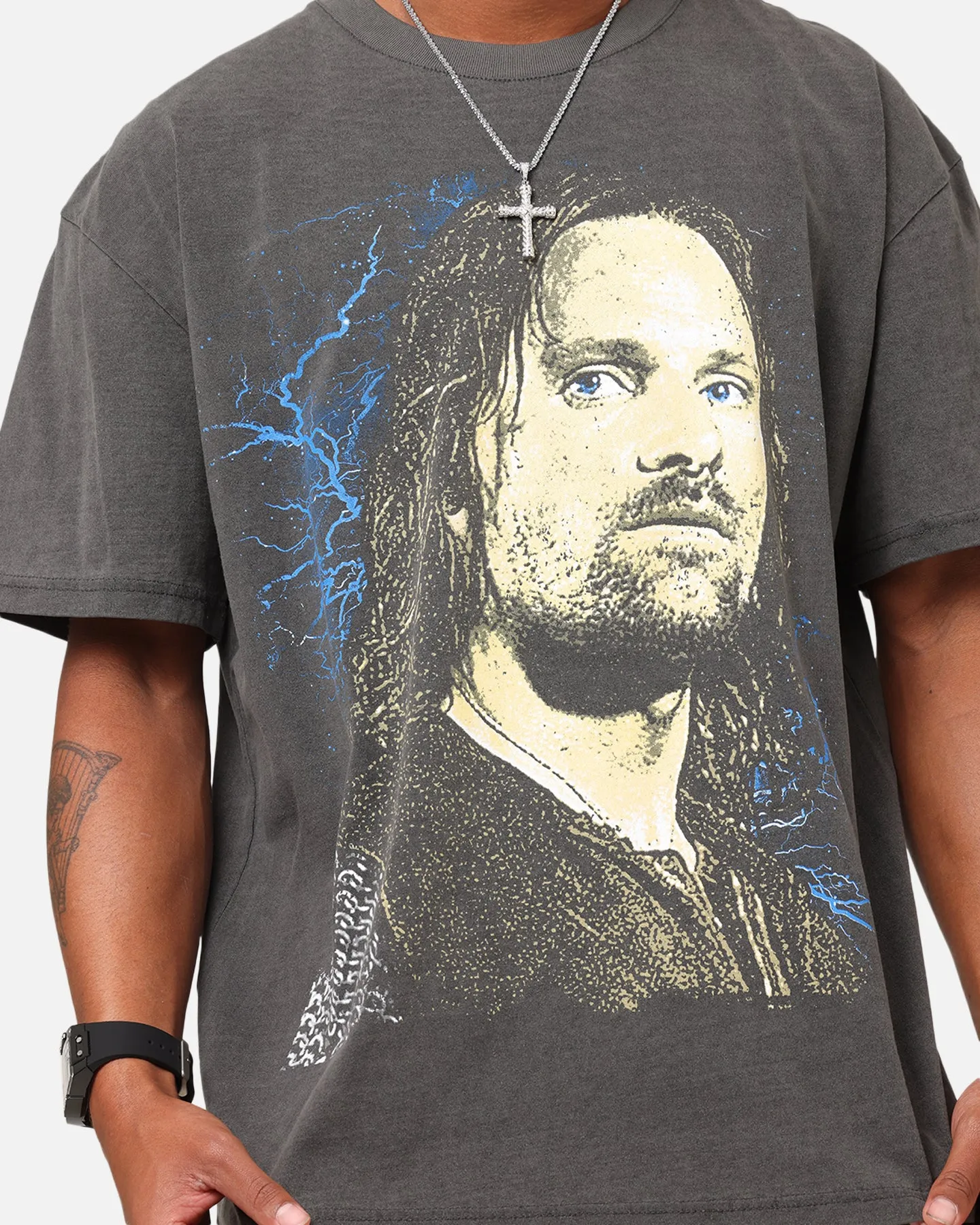 American Thrift X The Lord Of The Ring Aragorn Heavy T-Shirt Black Wash