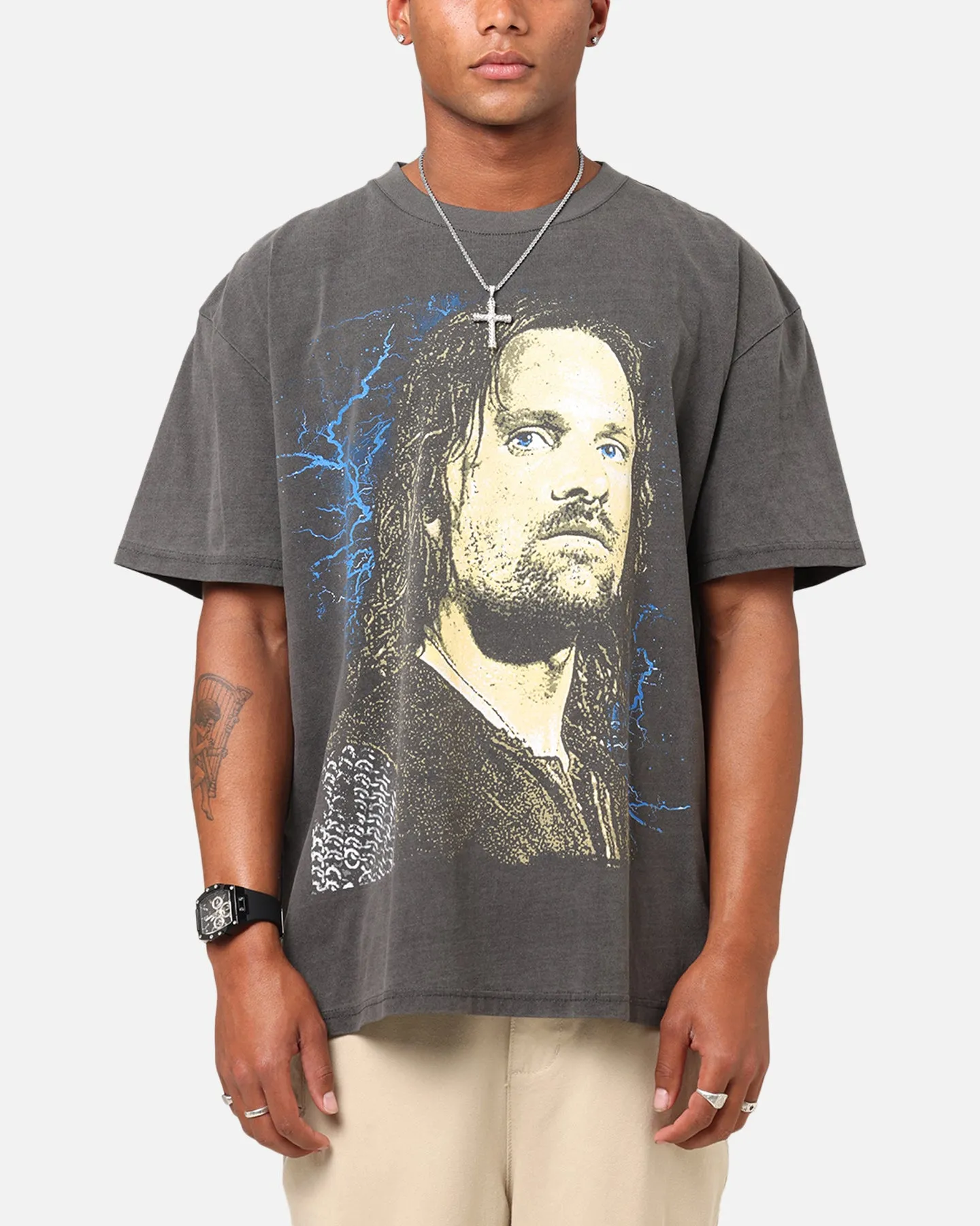American Thrift X The Lord Of The Ring Aragorn Heavy T-Shirt Black Wash