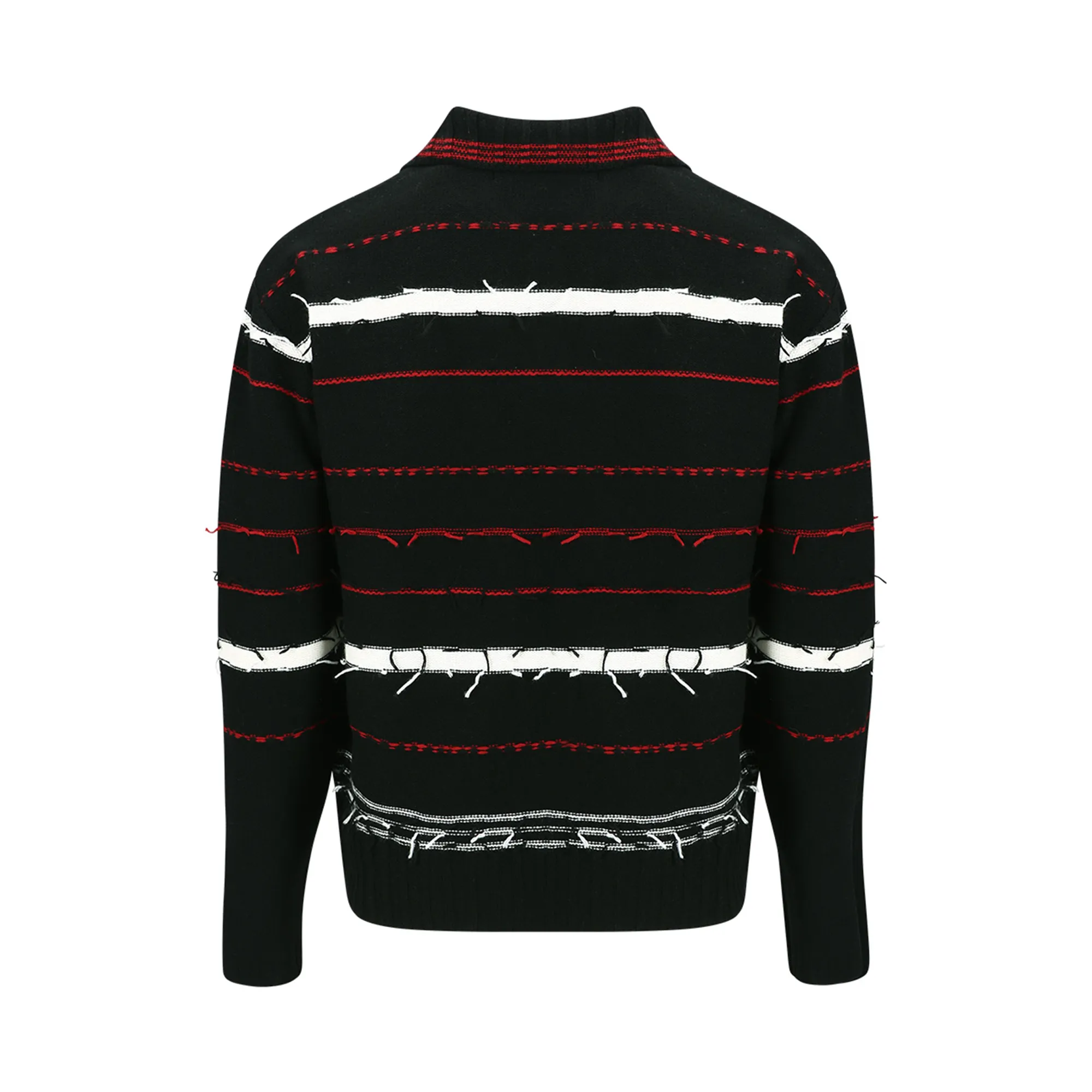 Andersson Bell B&W Stripe Polo Sweater Black ATB1245M