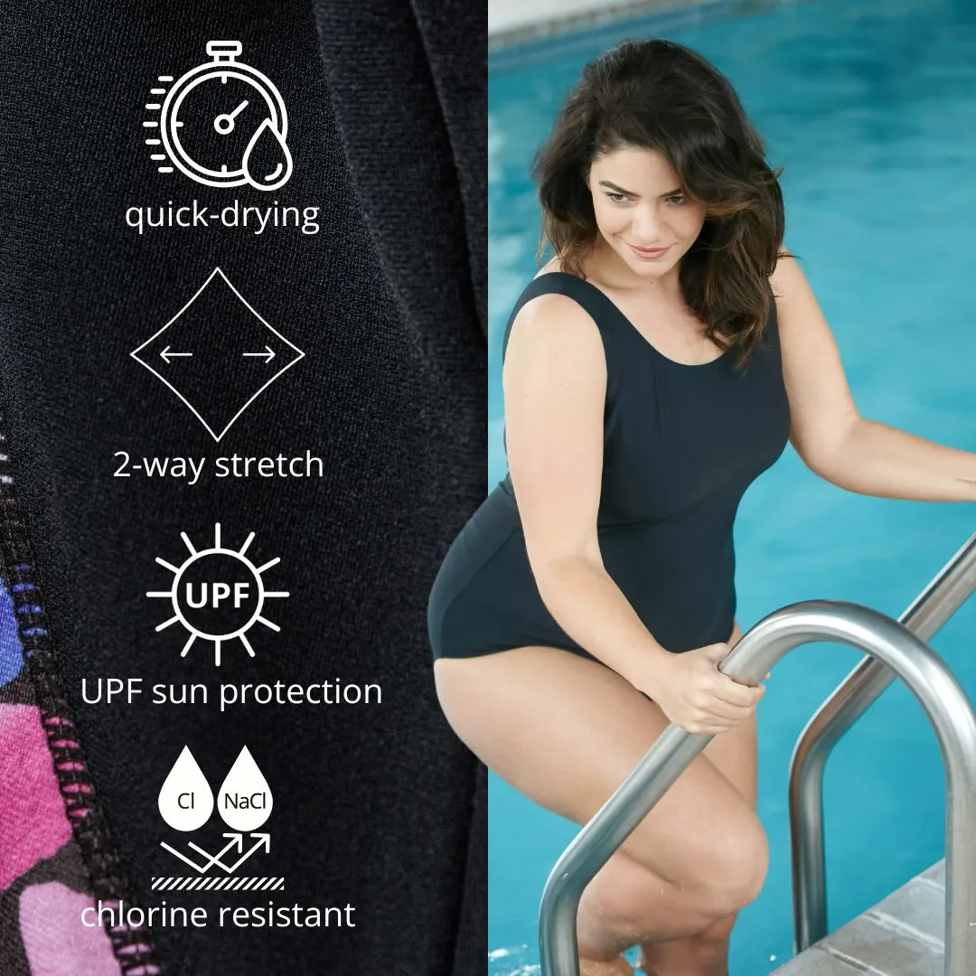 AquaSport Crossback Swim Dress Pacific Blue Black - FINAL SALE