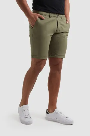 Athletic Fit Chino Shorts in Khaki