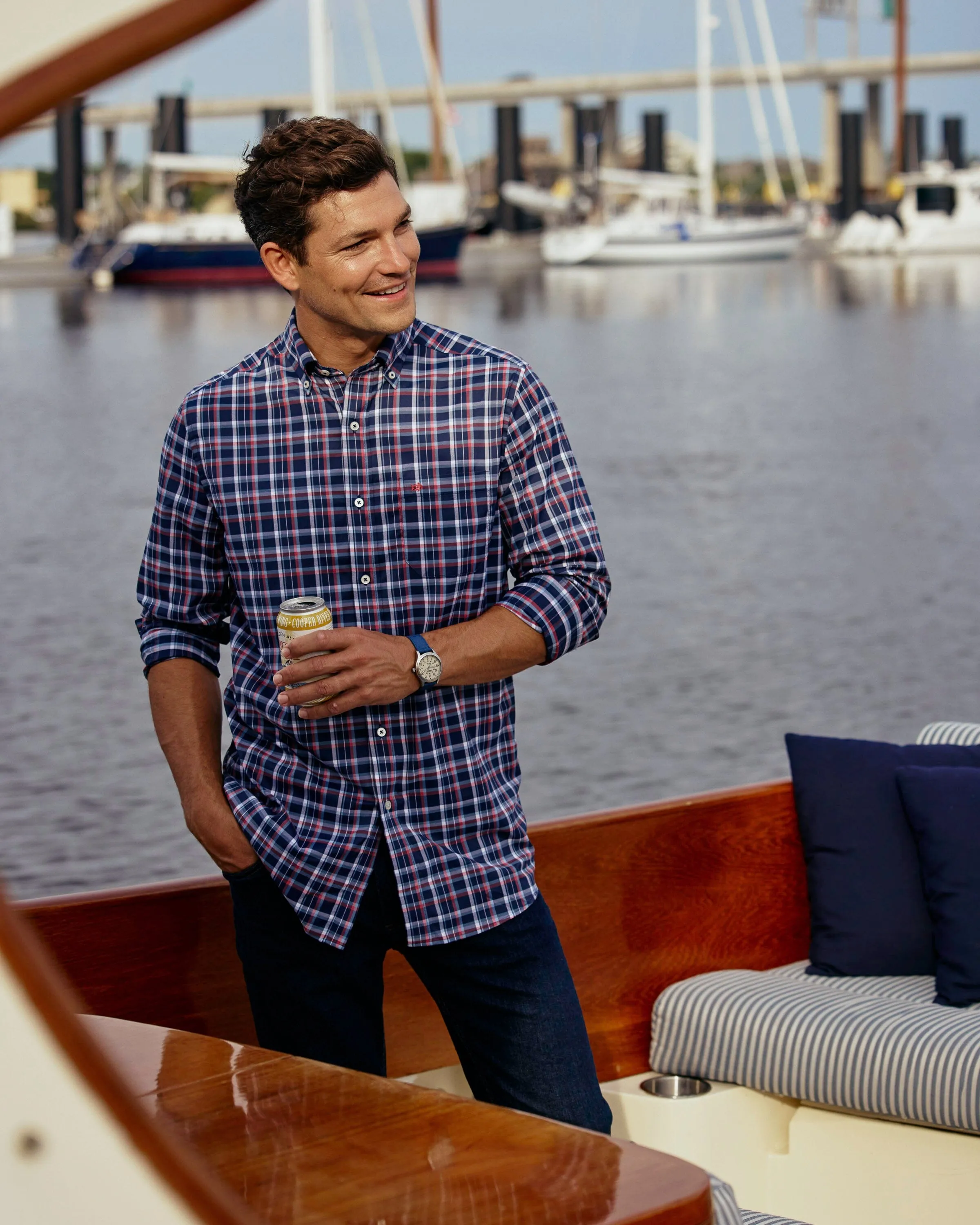 Bellinger Intercoastal Plaid Long Sleeve Sport Shirt
