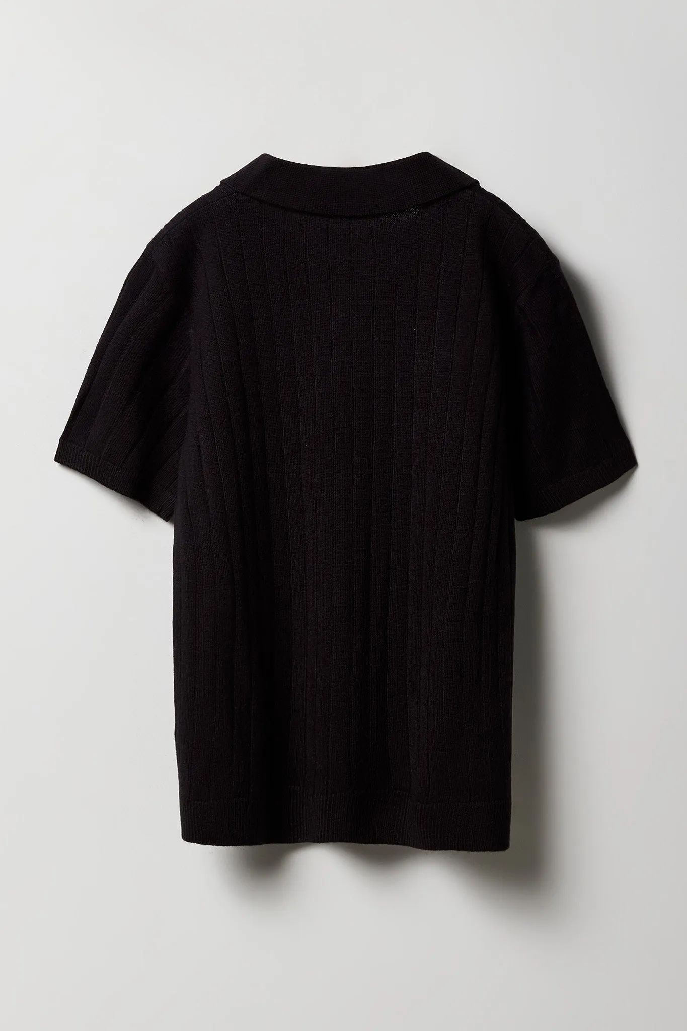Boys Wide Ribbed Knit Polo
