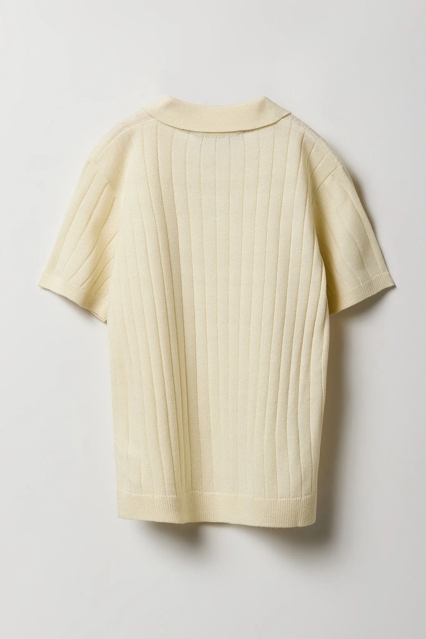 Boys Wide Ribbed Knit Polo