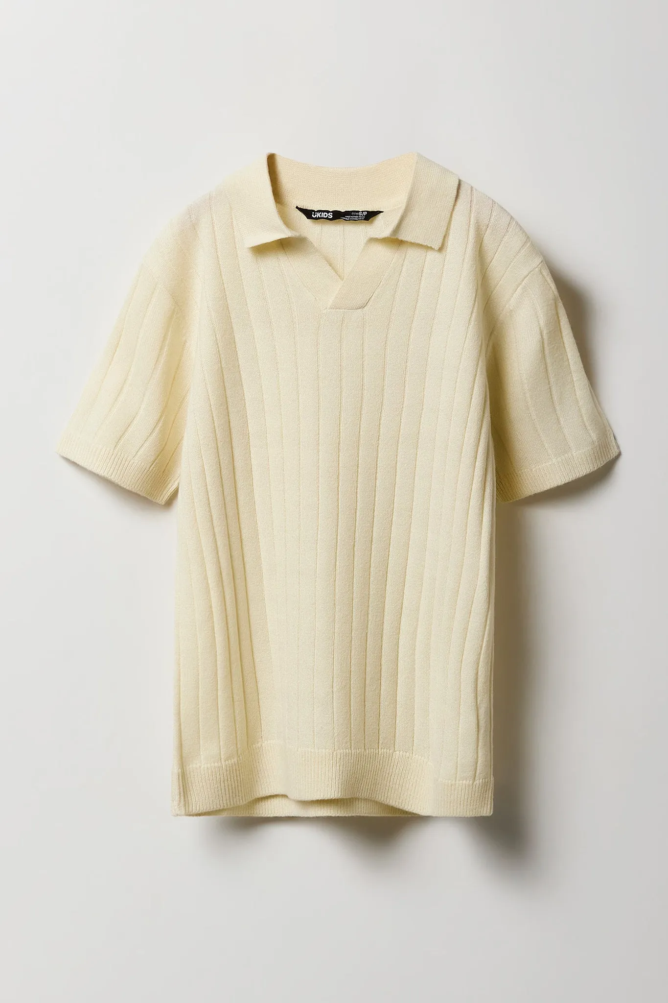 Boys Wide Ribbed Knit Polo