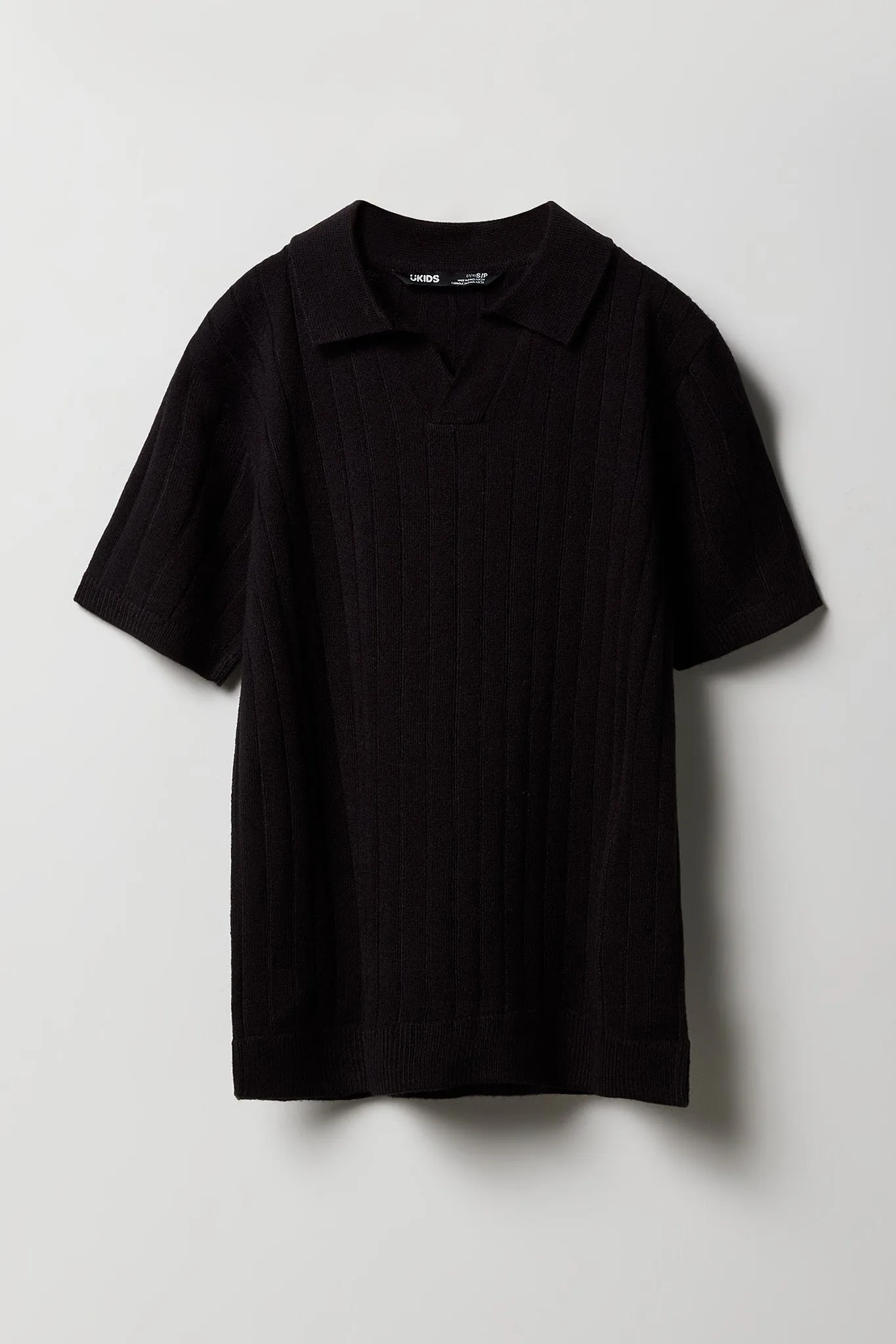 Boys Wide Ribbed Knit Polo