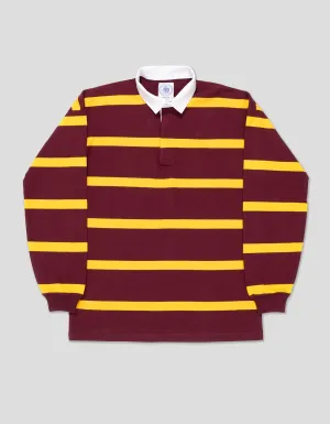 BURGUNDY/GOLD STRIPE RUGBY SHIRT