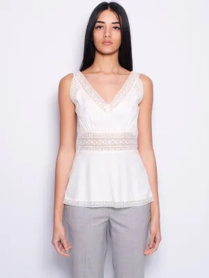 Cream Silk and Lace Blouse