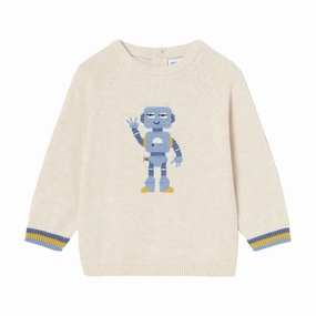 Cream Robot Knit Sweater