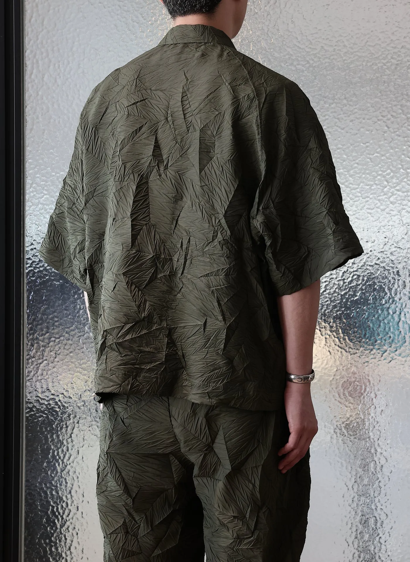 Distort Pleats Polyester Polo