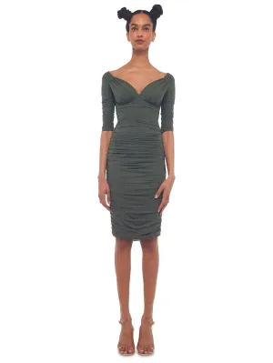 Dress with Green Reversible Neckline