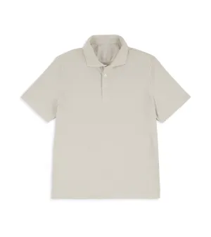 Fedeli Zero Cotton Jersey Short Sleeve Polo Shirt: Stone