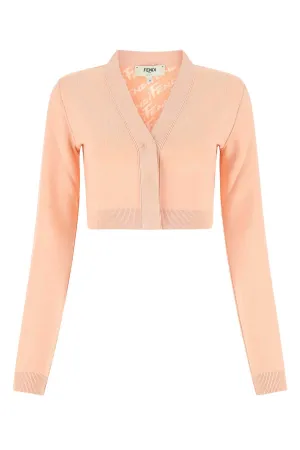 Fendi V-Neck Cropped Cardigan
