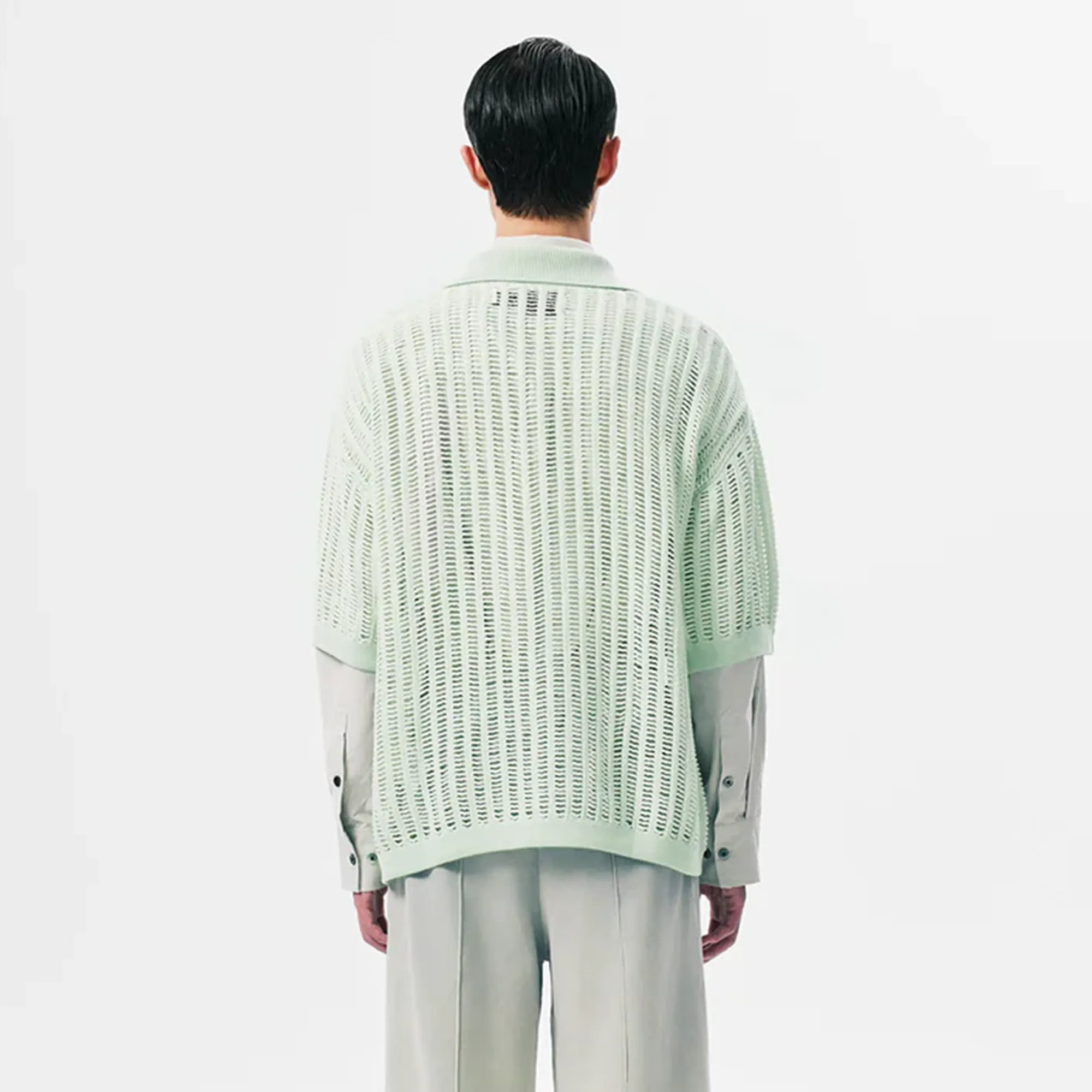 Feng Chen Wang  Oversize Knit Polo Pale Green