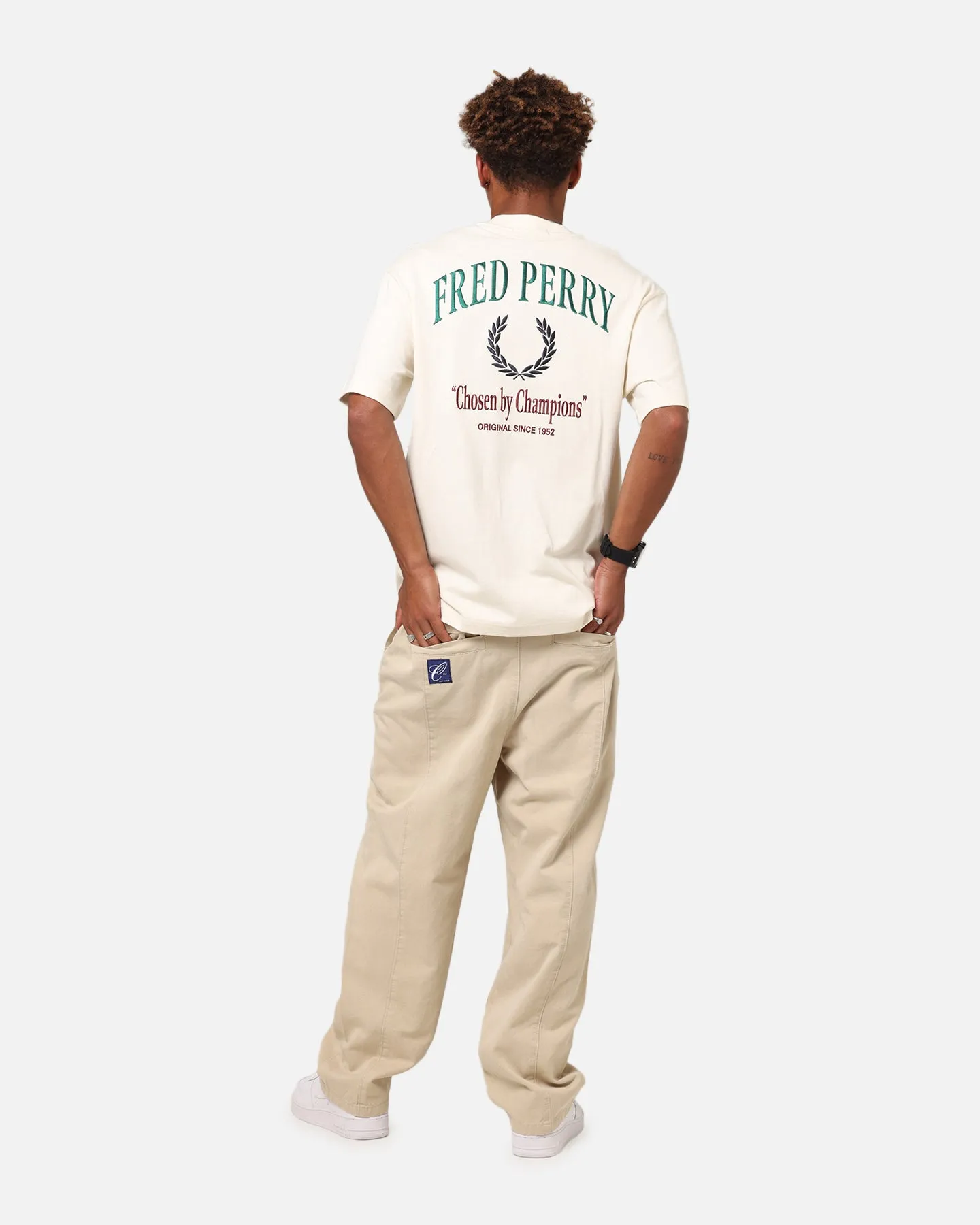 Fred Perry Embroidered Champion T-Shirt Ecru
