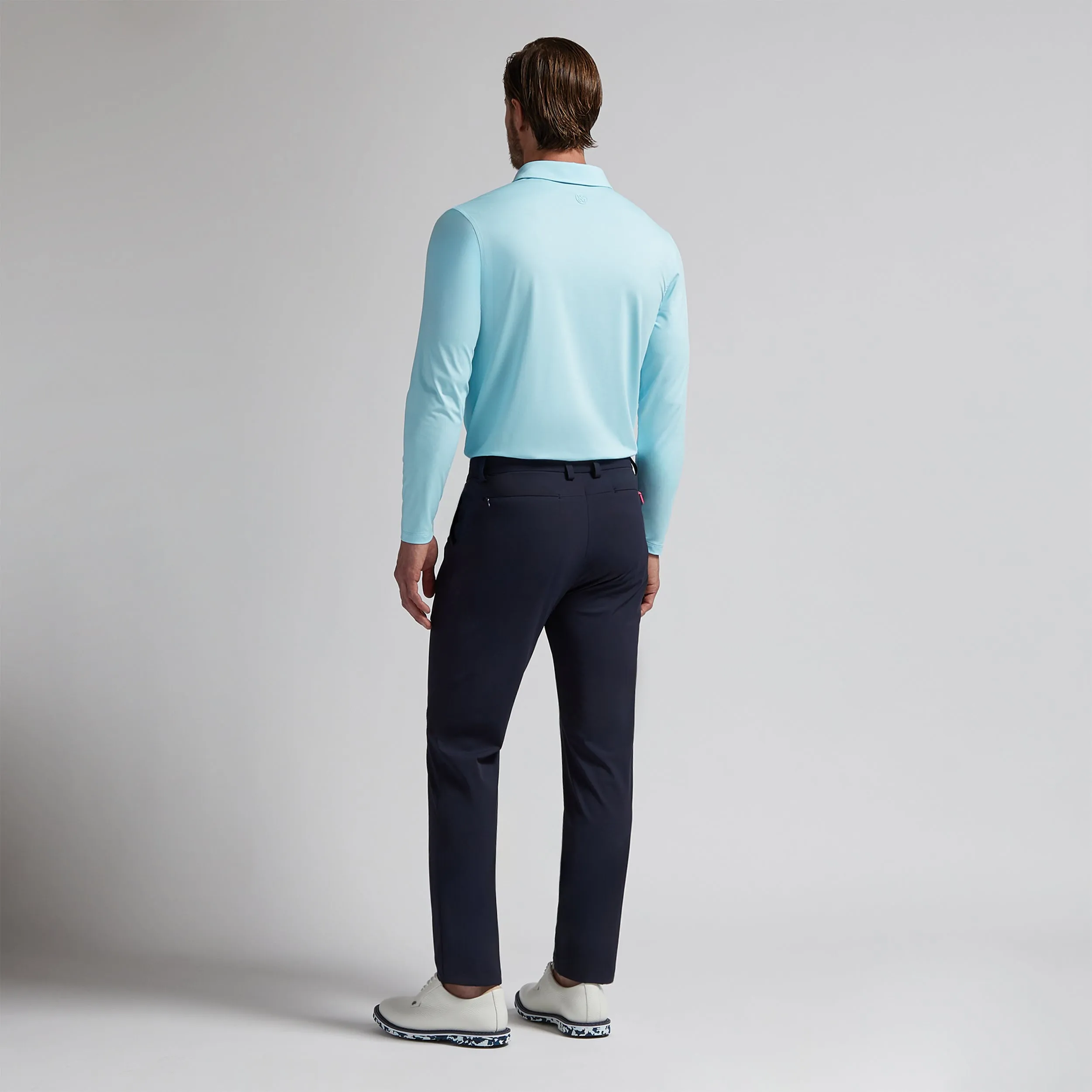 G/FORE Melange Ice Nylon Long Sleeve Polo Shirt