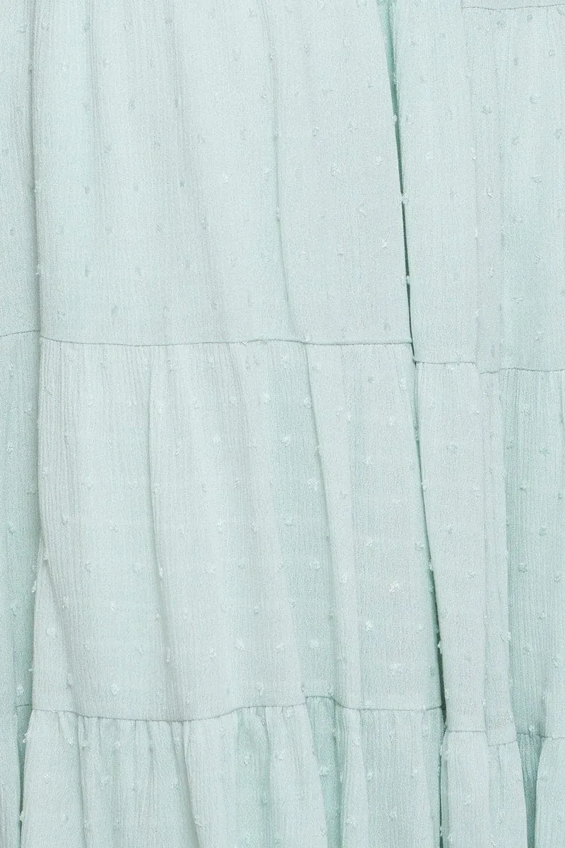 Green Midi Dress Sleeveless V Neck