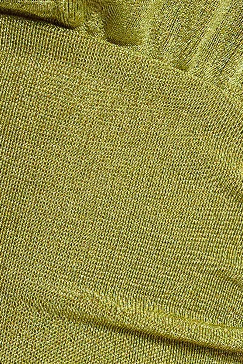 Green Slinky Top Long Sleeve V Neck