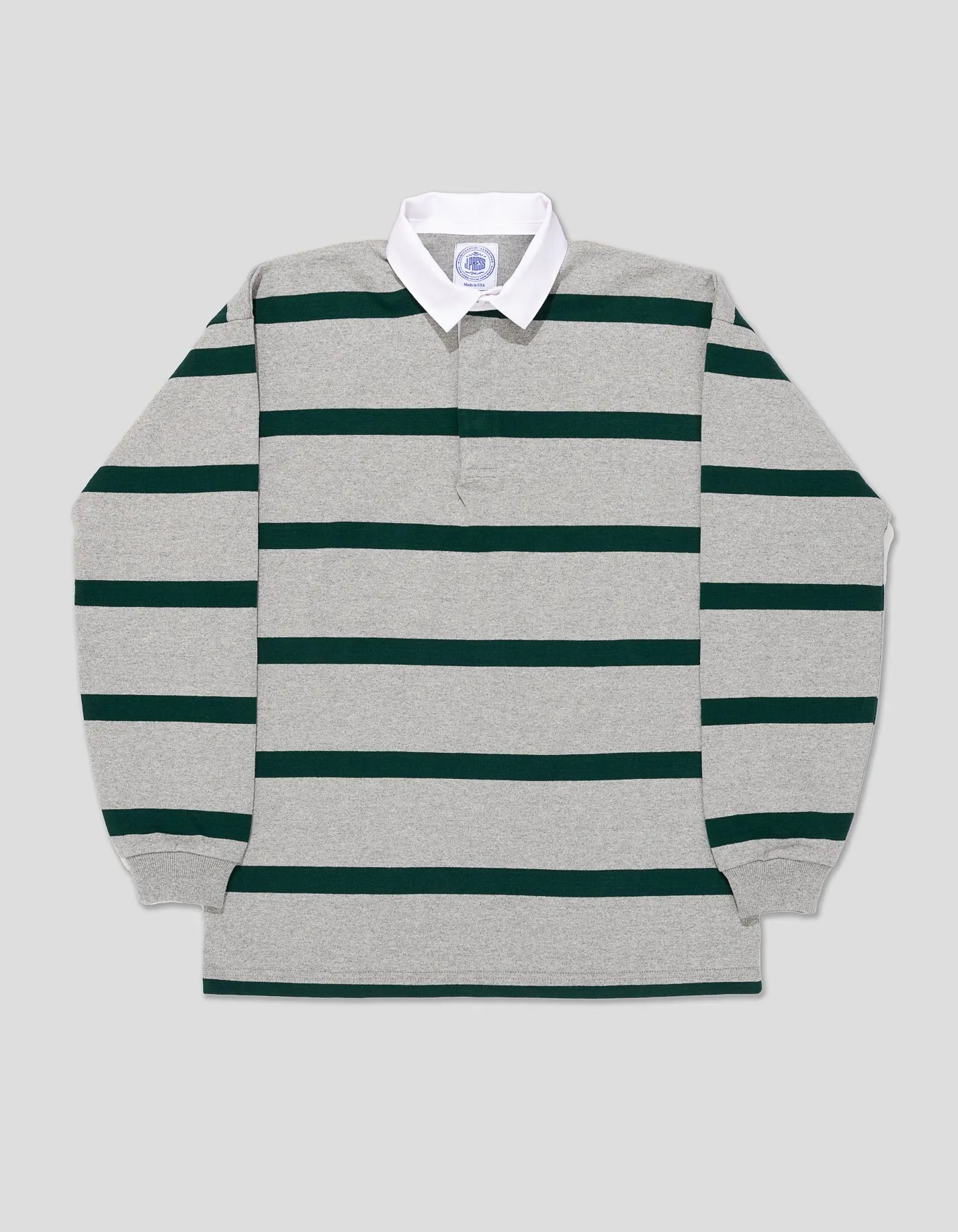 GREY/GREEN STRIPE RUGBY SHIRT