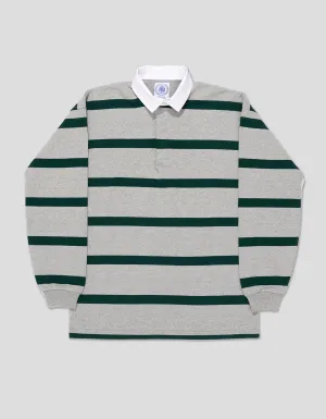 GREY/GREEN STRIPE RUGBY SHIRT