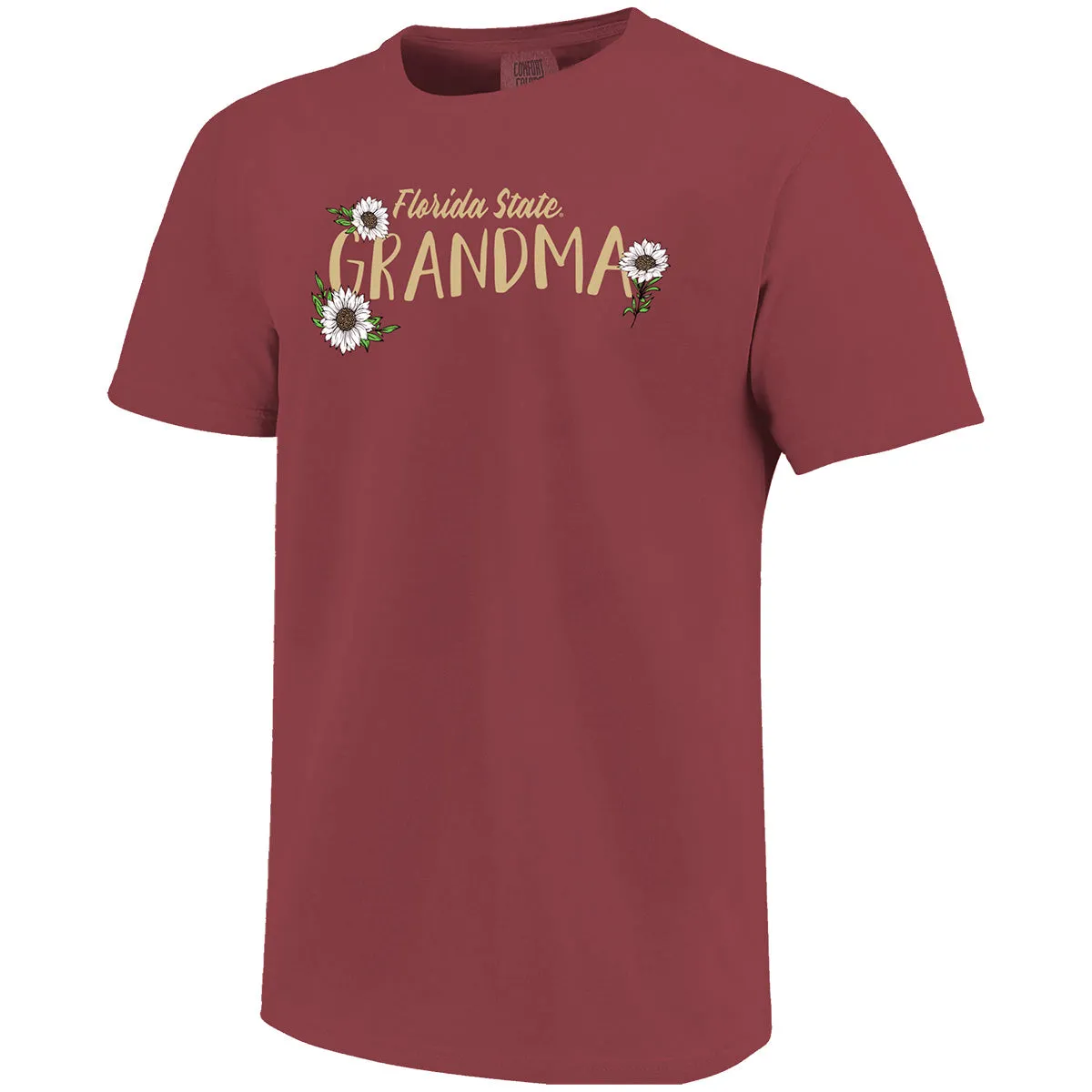 Image One Comfort Colors Florida State Grandma Flower Design Short Sleeve T-shirt - Brick