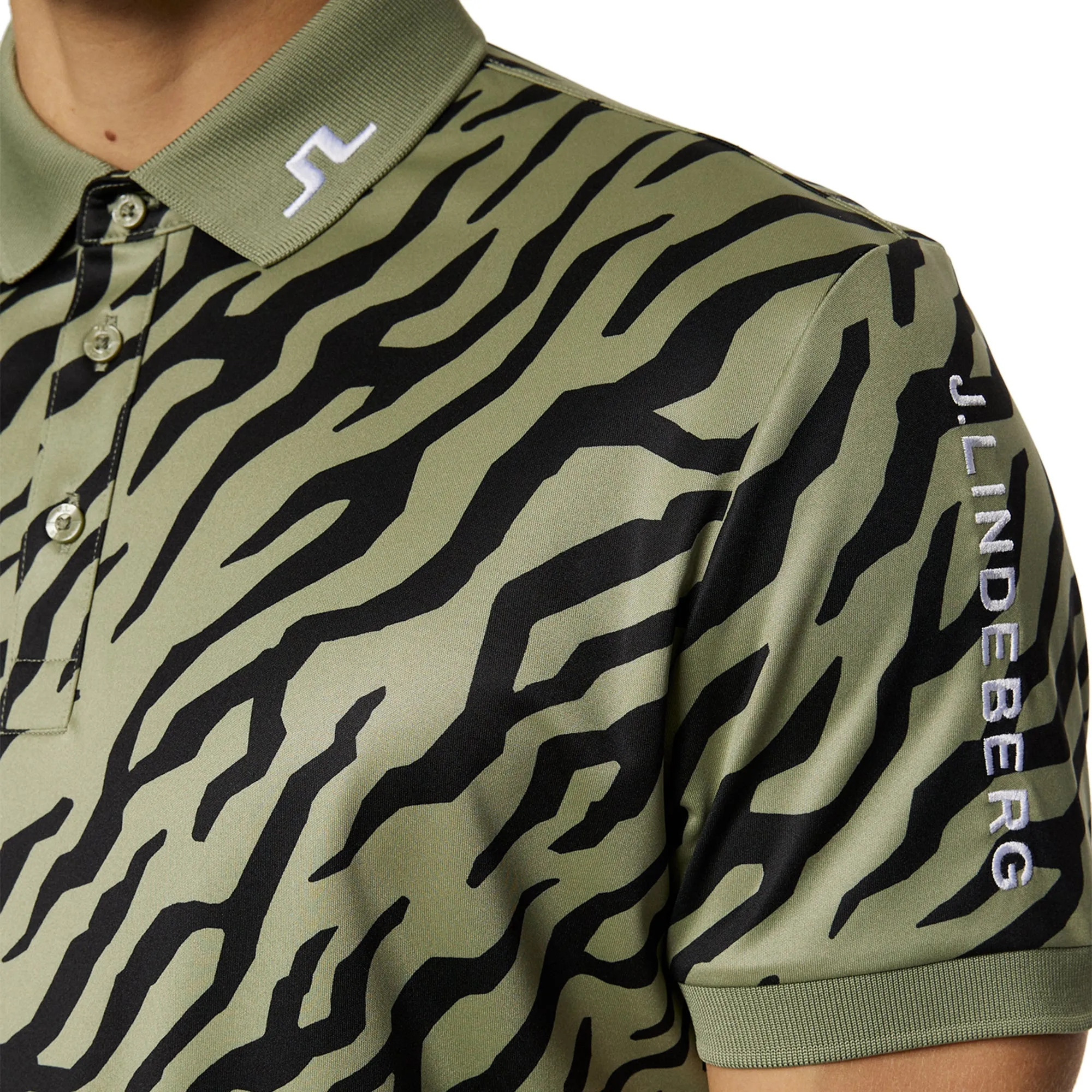 J.Lindeberg Golf Tour Tech Print Polo Shirt SS25