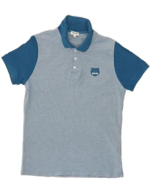 KENZO Mens Polo Shirt XS Blue Colourblock Cotton