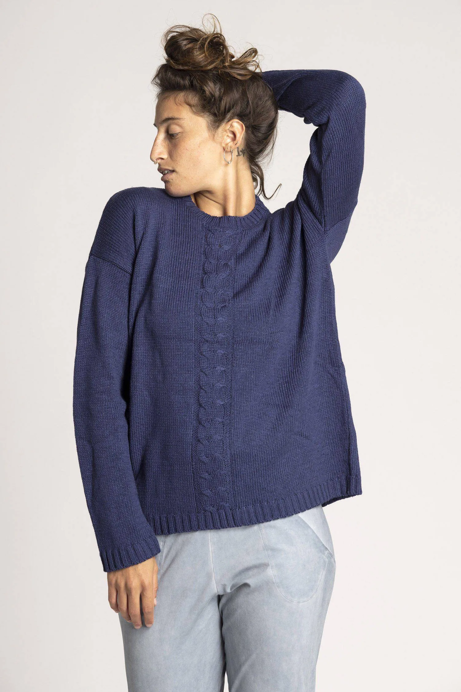Knitted Braided Box Sweater