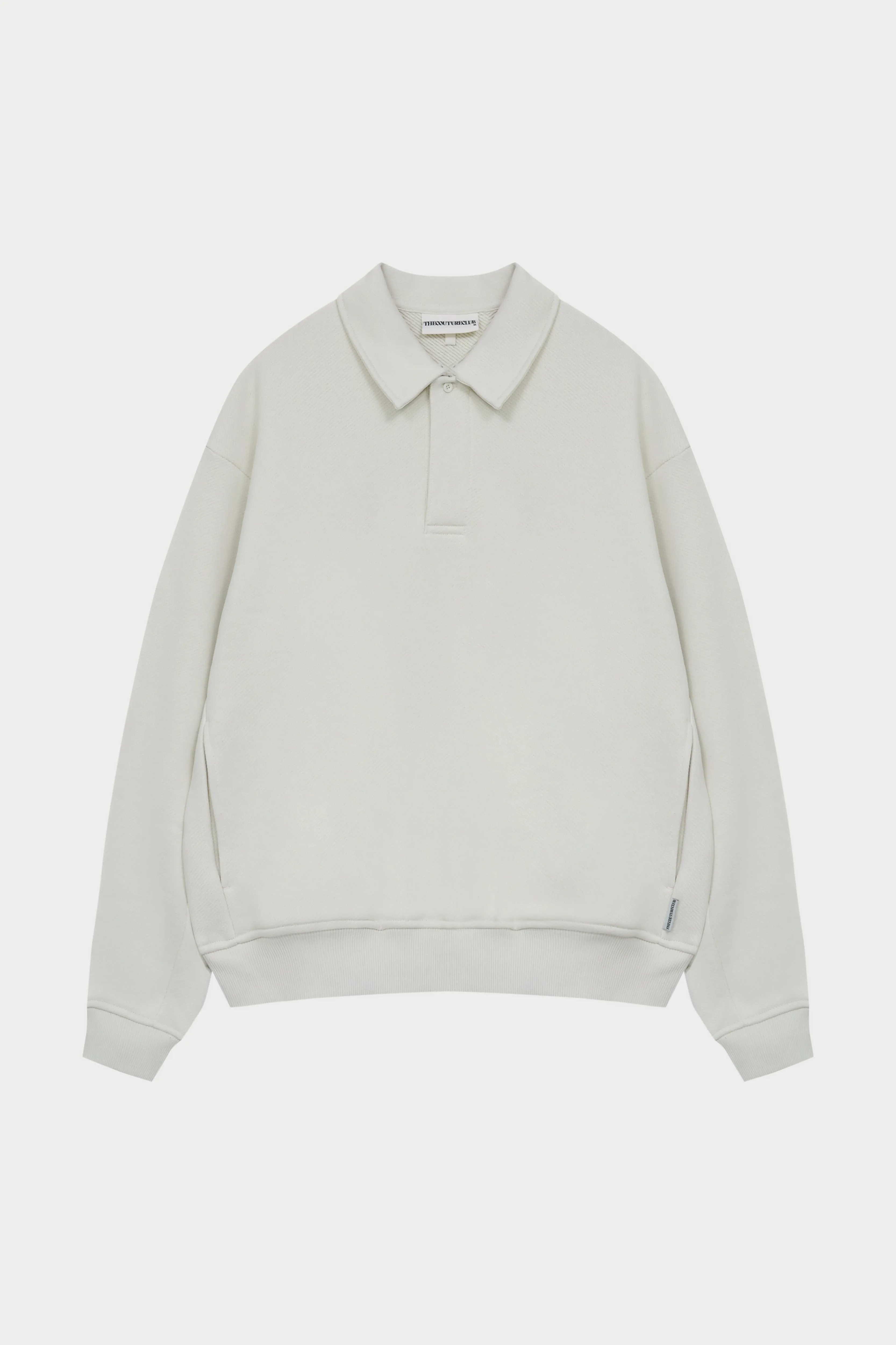 LAUNDERED CLASSICS POLO SWEATSHIRT - ECRU