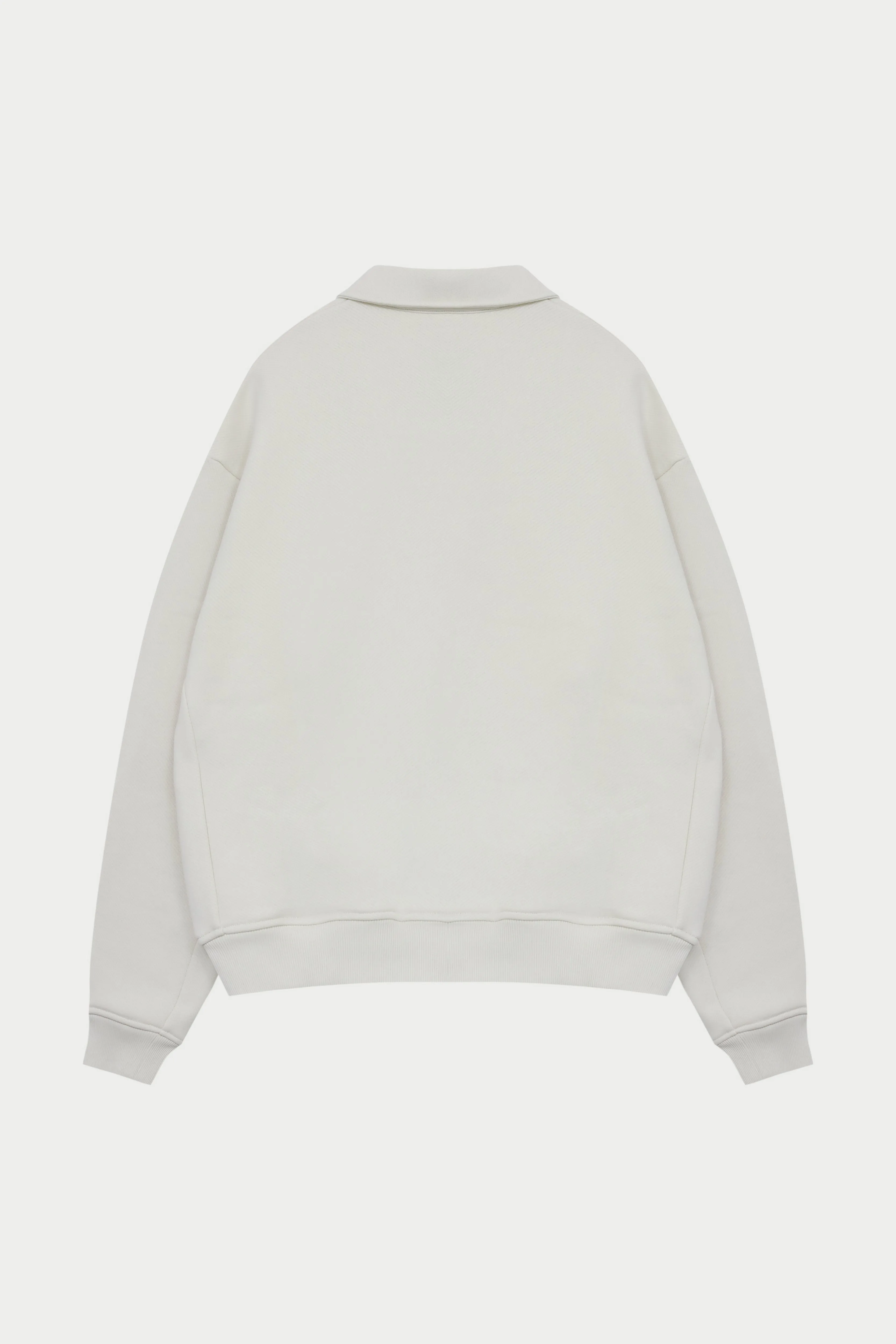 LAUNDERED CLASSICS POLO SWEATSHIRT - ECRU