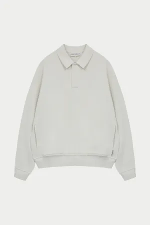 LAUNDERED CLASSICS POLO SWEATSHIRT - ECRU