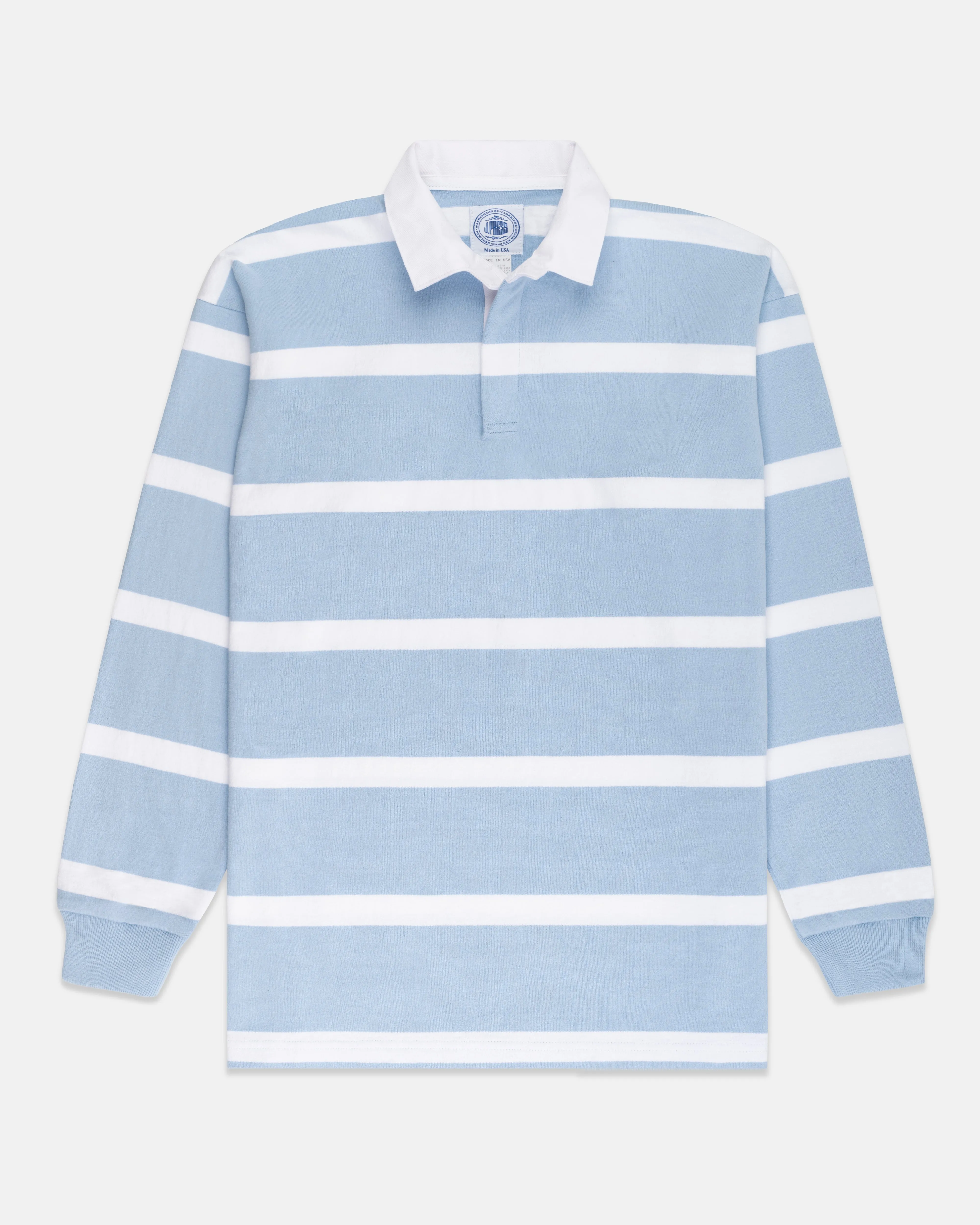 LIGHT BLUE/WHITE STRIPE RUGBY SHIRT