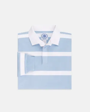 LIGHT BLUE/WHITE STRIPE RUGBY SHIRT