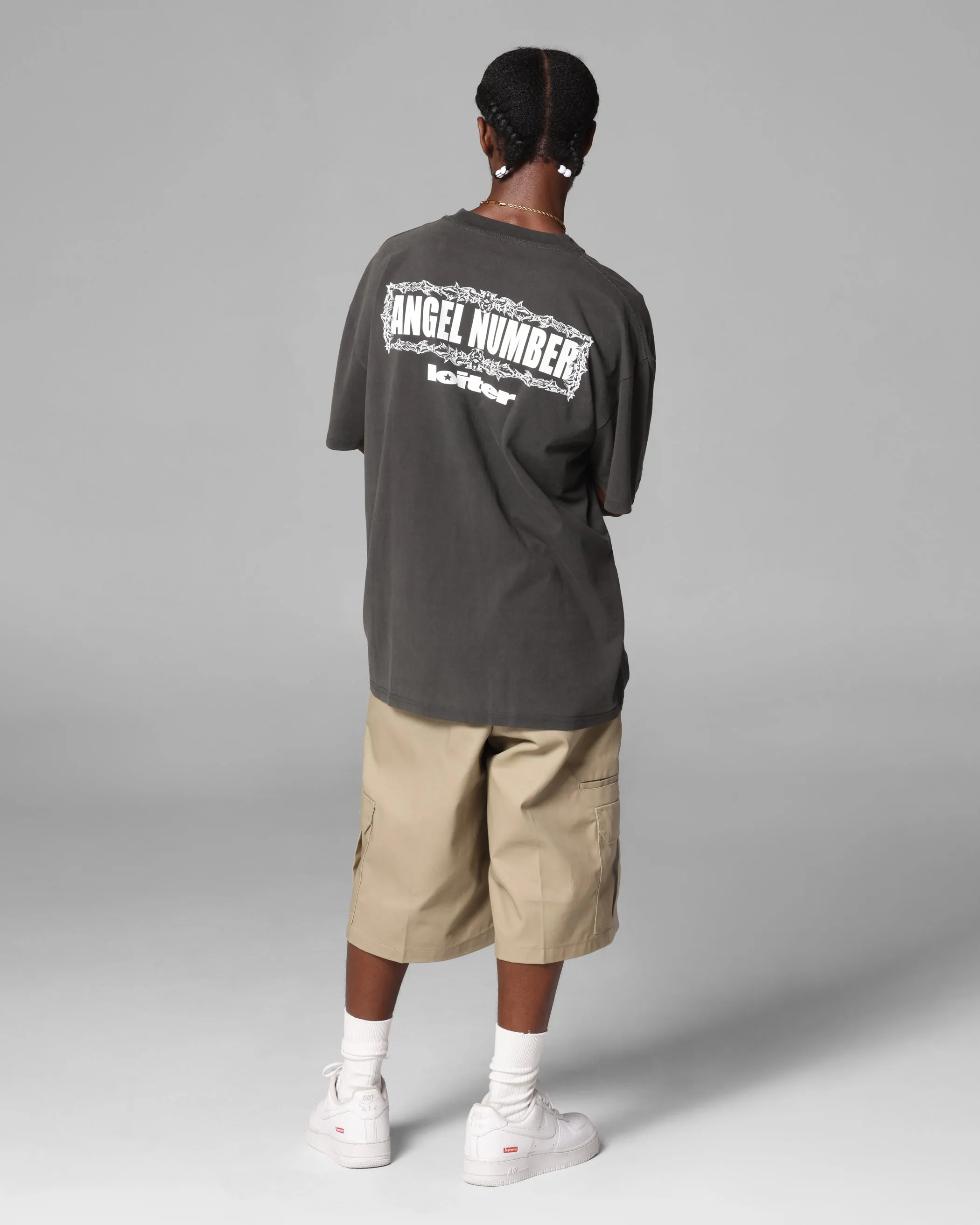 Loiter Angel Number T-Shirt Black Wash