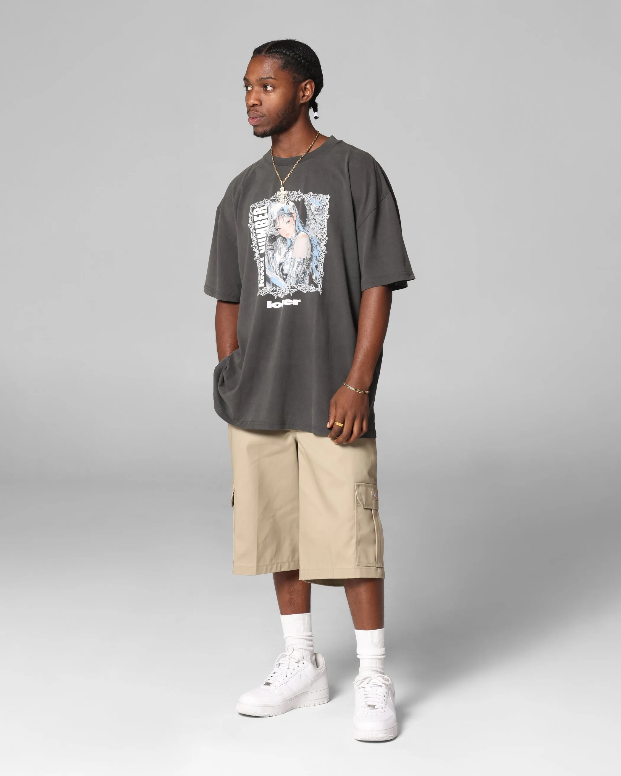 Loiter Angel Number T-Shirt Black Wash