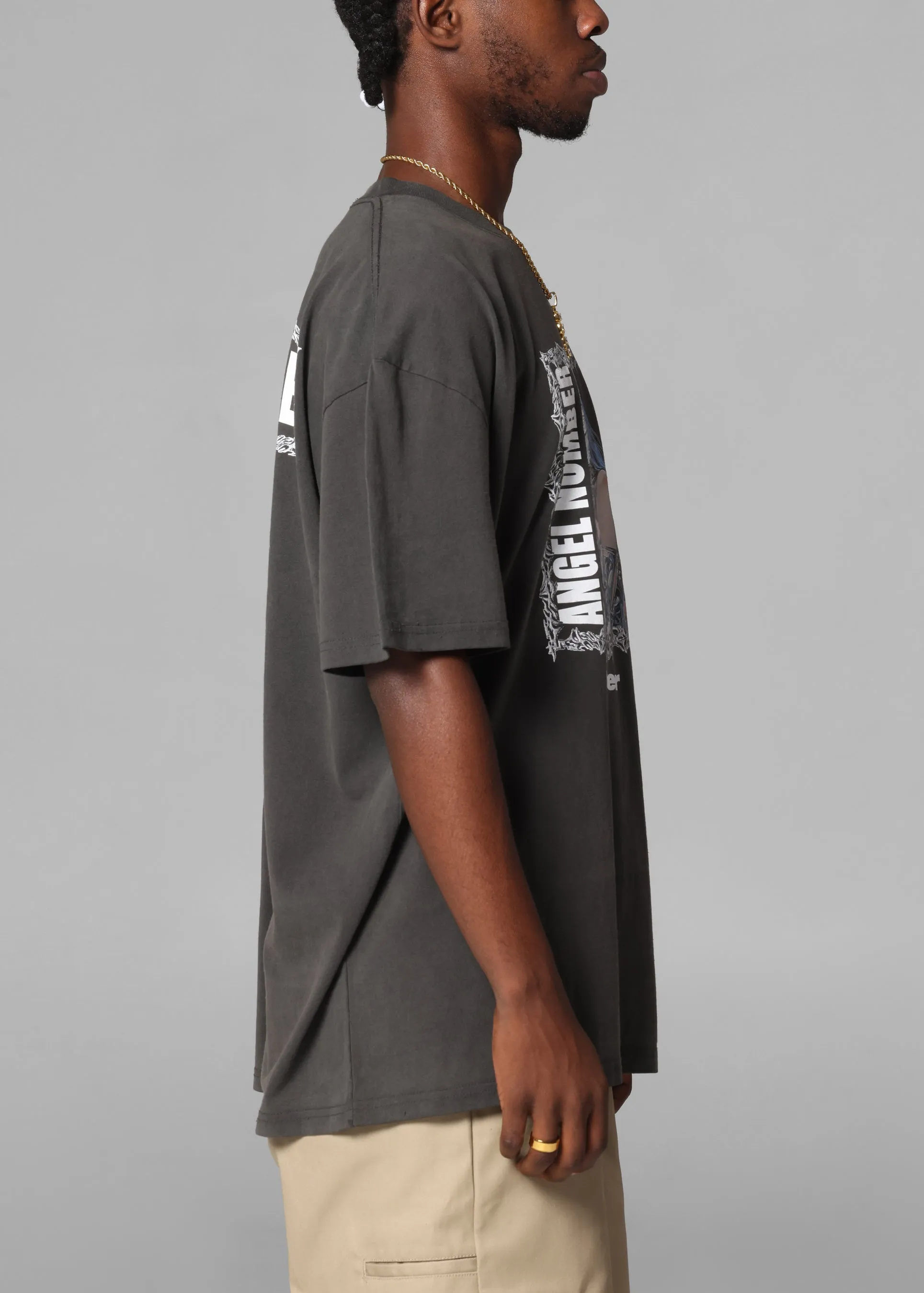 Loiter Angel Number T-Shirt Black Wash