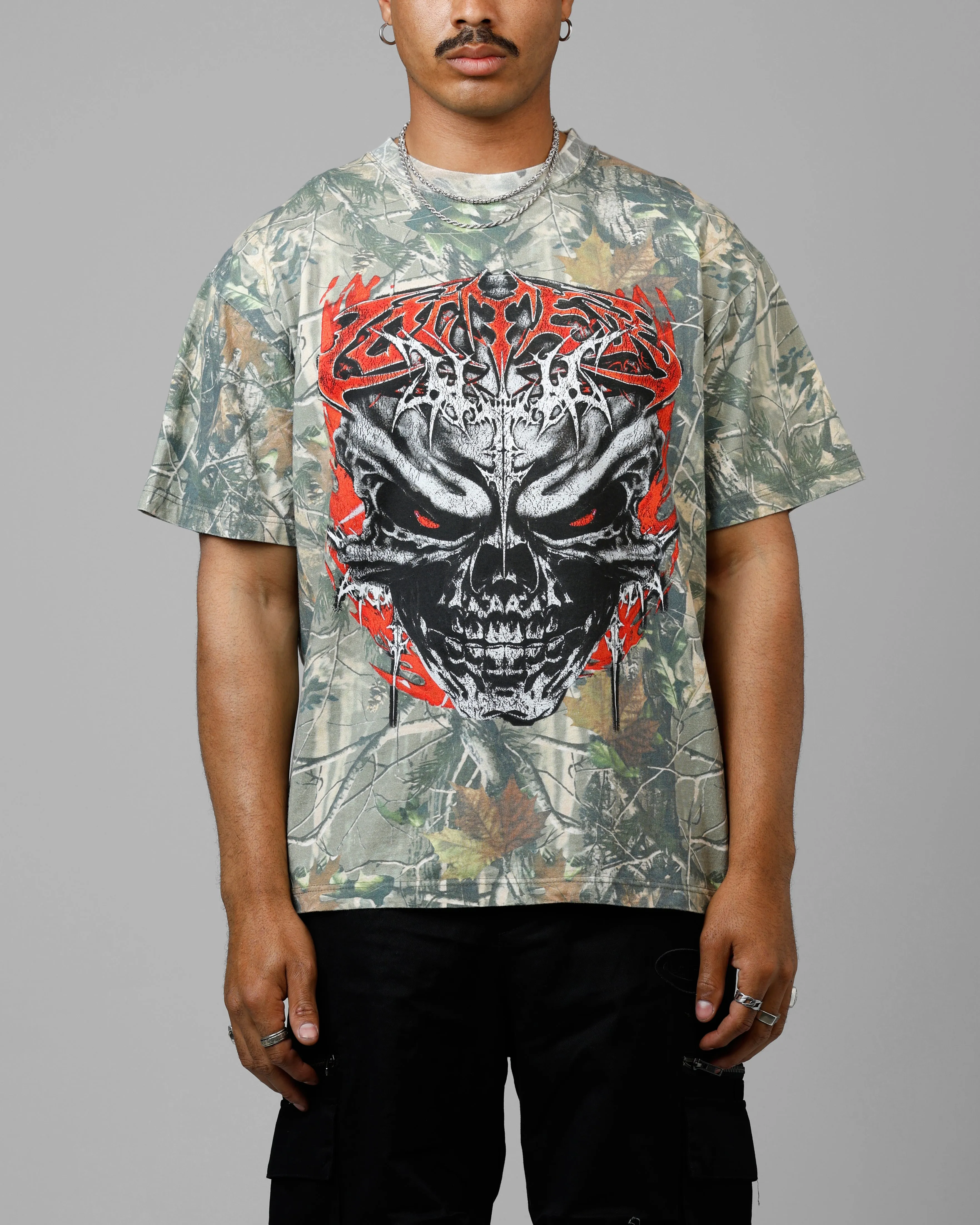 Loiter Tribal Skull Camo T-Shirt Real Tree Camo