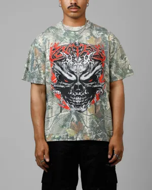 Loiter Tribal Skull Camo T-Shirt Real Tree Camo
