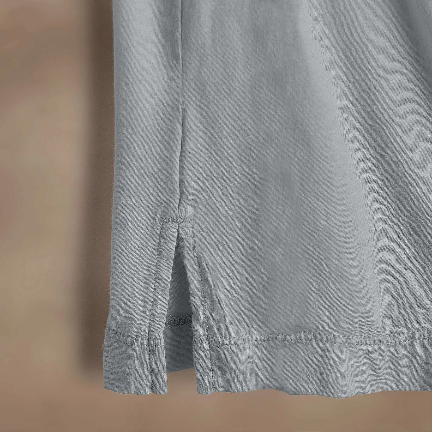 Luxe Lotus Jersey Long Sleeve Polo - Grey Sky