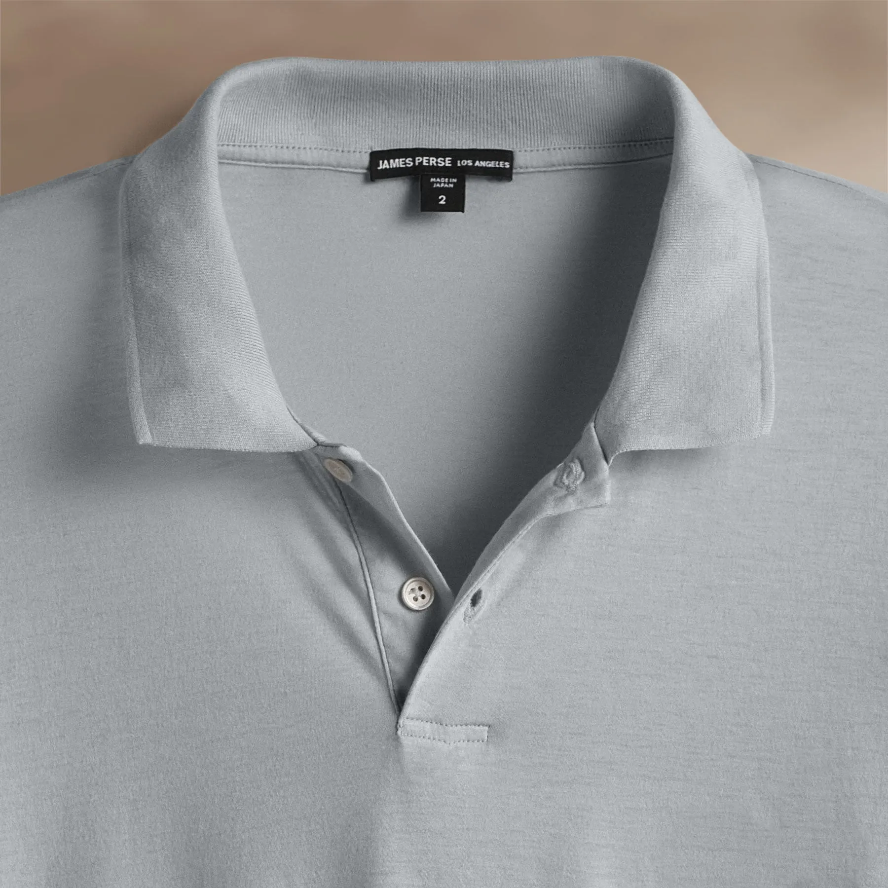 Luxe Lotus Jersey Long Sleeve Polo - Grey Sky